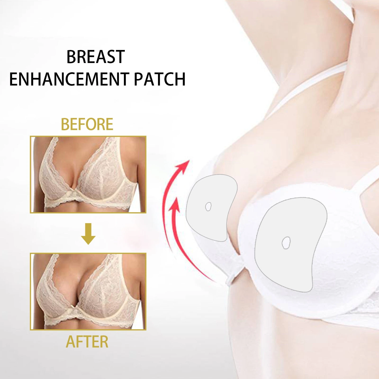 EELHOE Breast Care Patch — Illustrated placement on the chest area.