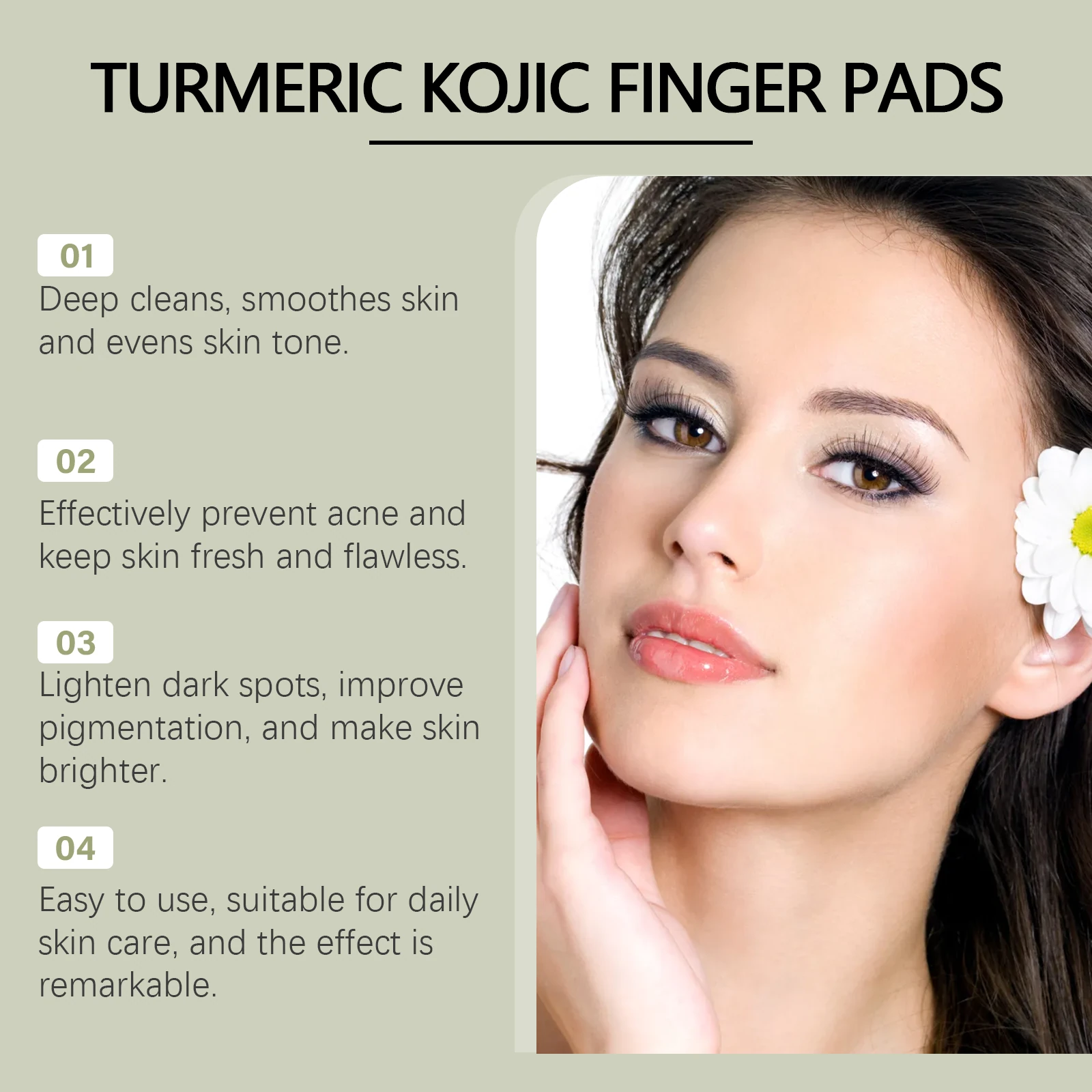 EELHOE Turmeric Face Pads — Facial pad-care benefits illustration.