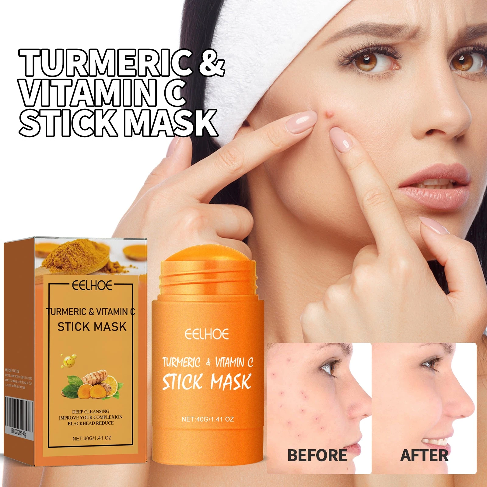 EELHOE Clay Mask Stick — Mask stick and cheek-care photography.