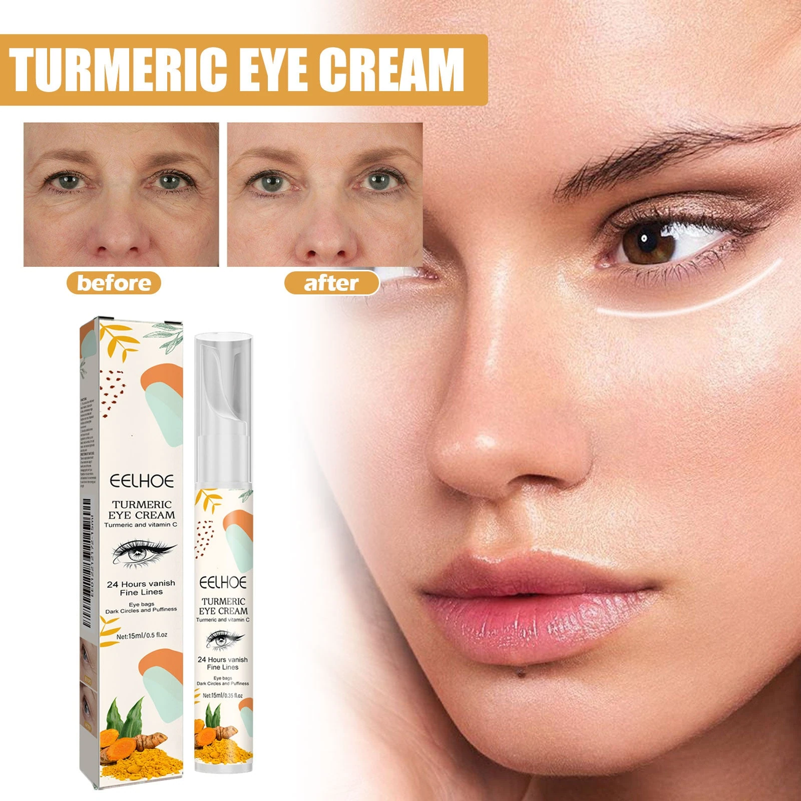 EELHOE Turmeric Eye Cream — Keep the application light around delicate eye-area skin.