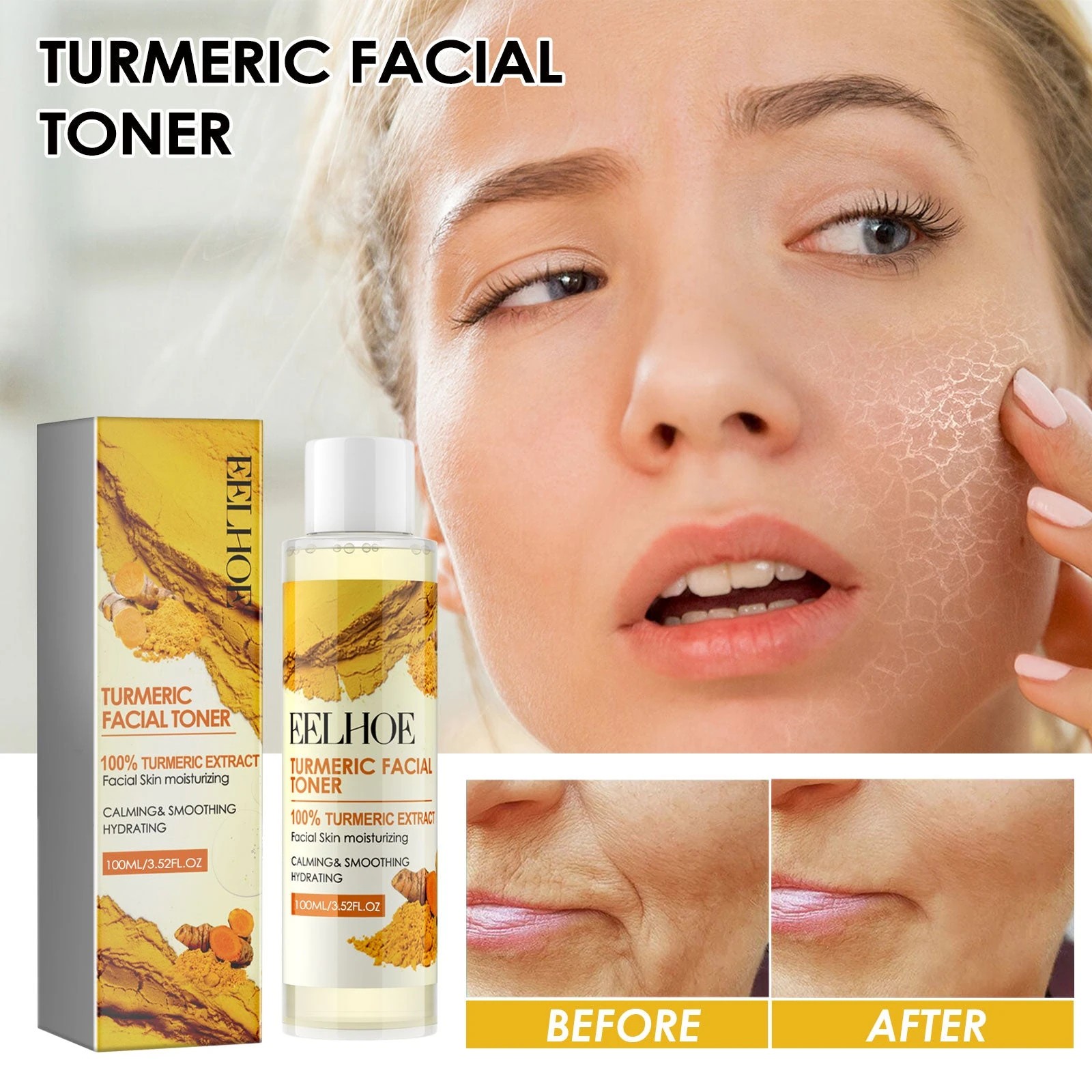 EELHOE Turmeric Toner — Let the toner absorb before adding your next layer.