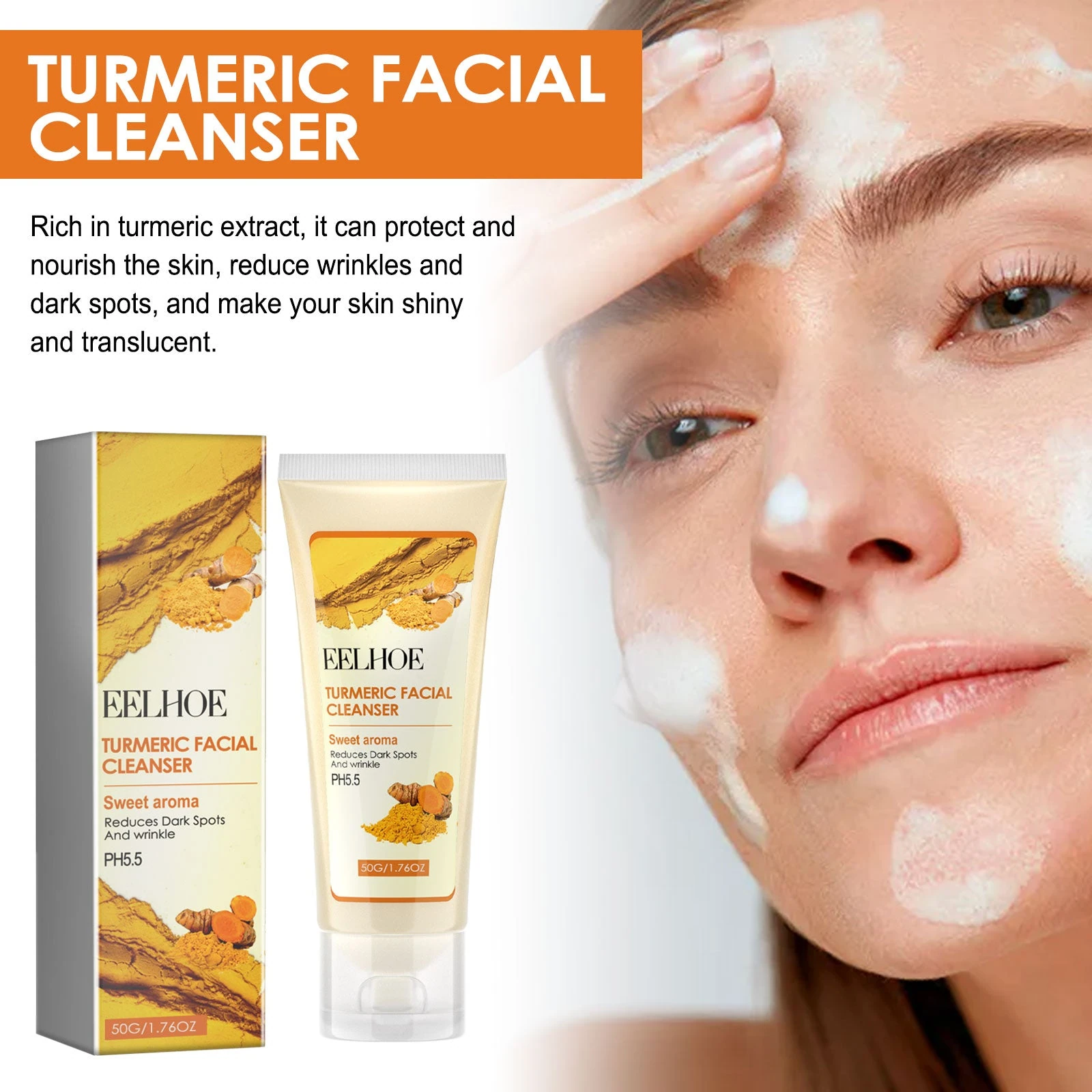 EELHOE Moisturizing Cleanser — Facial lather application photography.