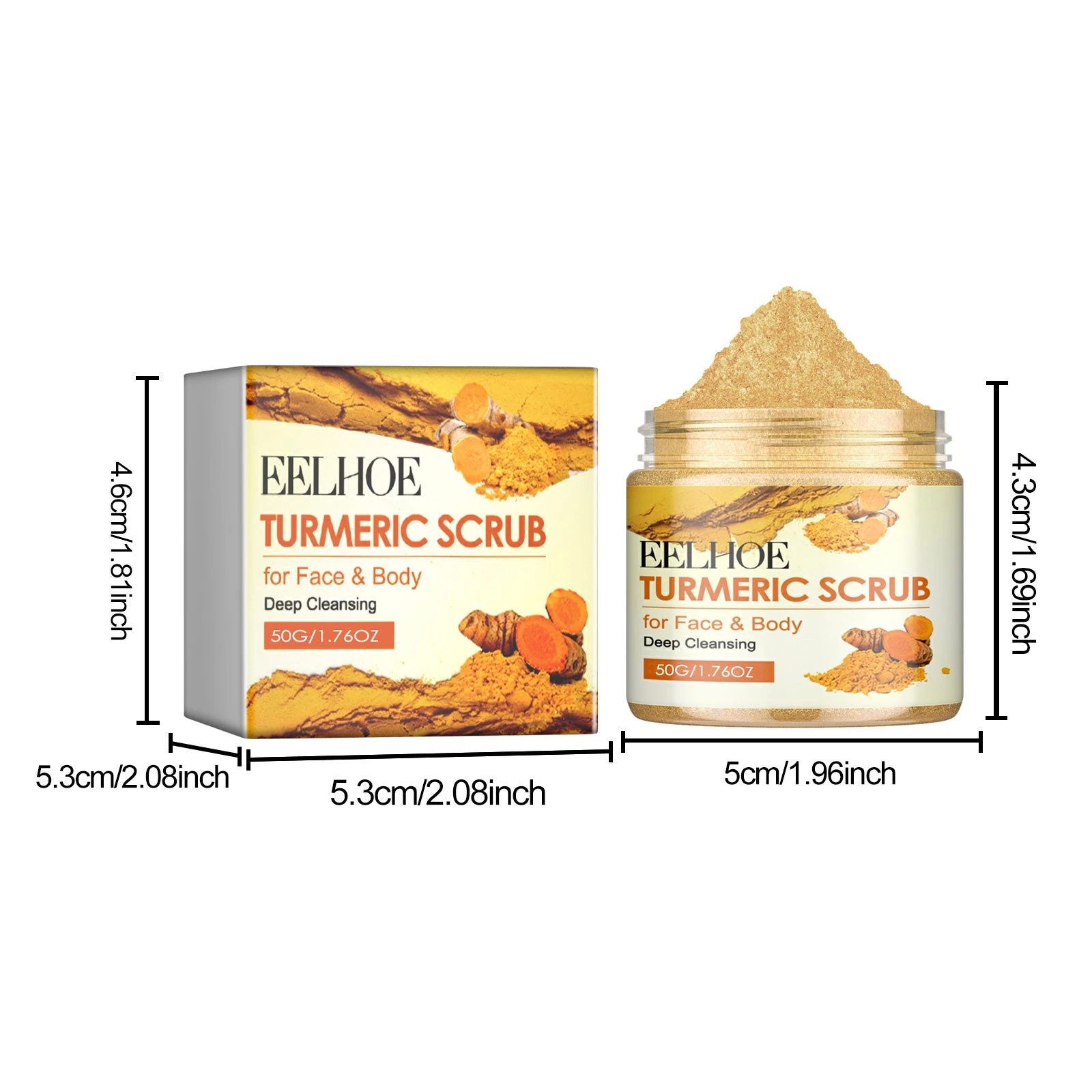 EELHOE Shea Butter Scrub — Compact jar dimensions for your skin-care shelf.