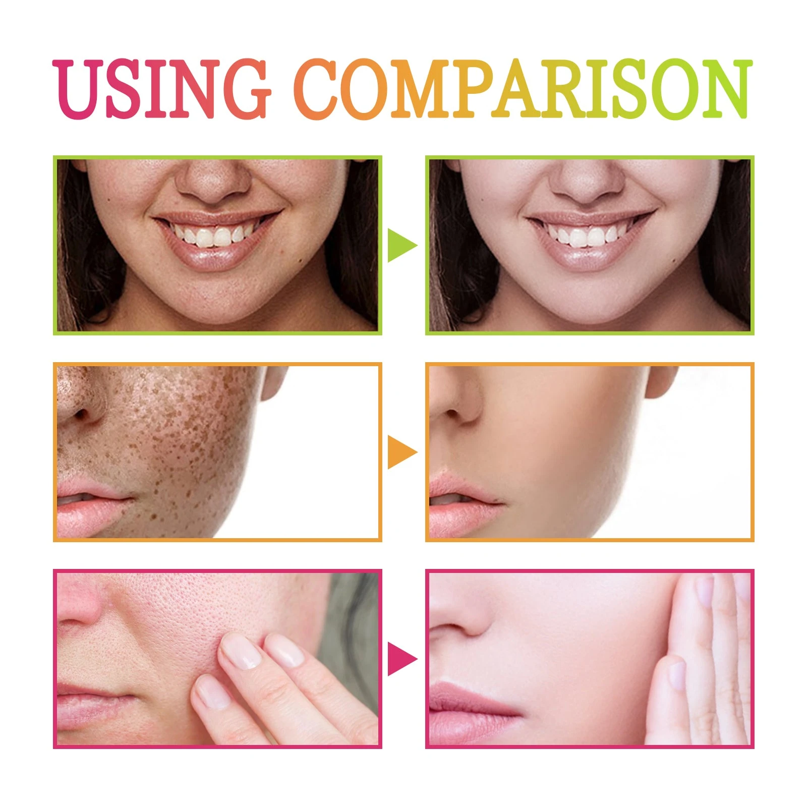 EELHOE Vitamin C Face Serum — Skin-texture and tone-care comparison artwork.