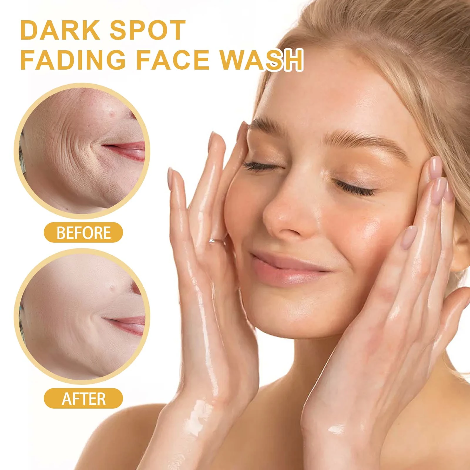 EELHOE Turmeric Face Wash — Facial skin-care photography with the pump cleanser.