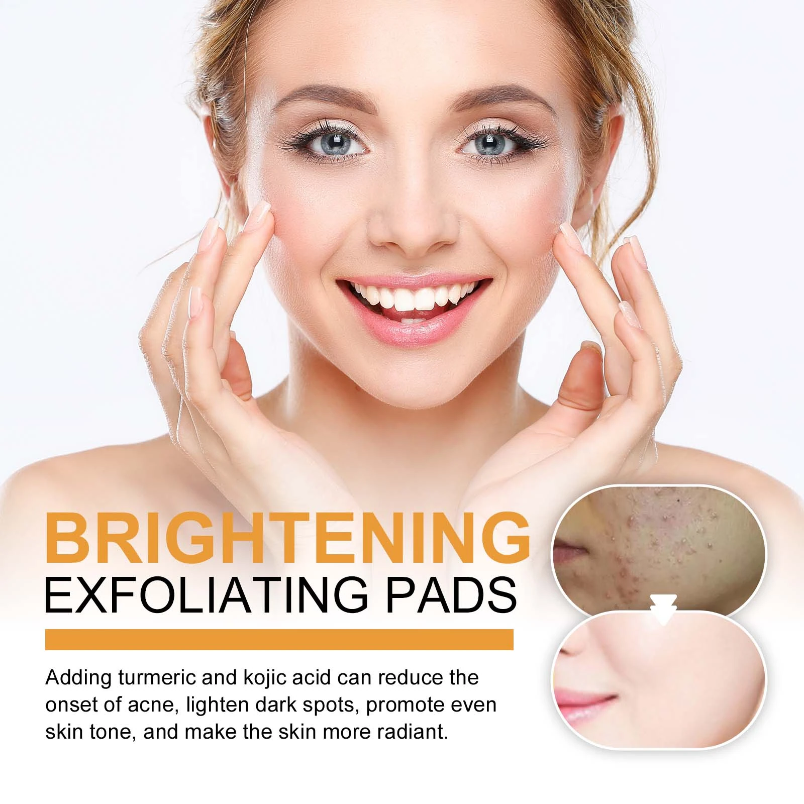 EELHOE Turmeric And Kojic Acid Pads — brightening and exfoliating artwork.