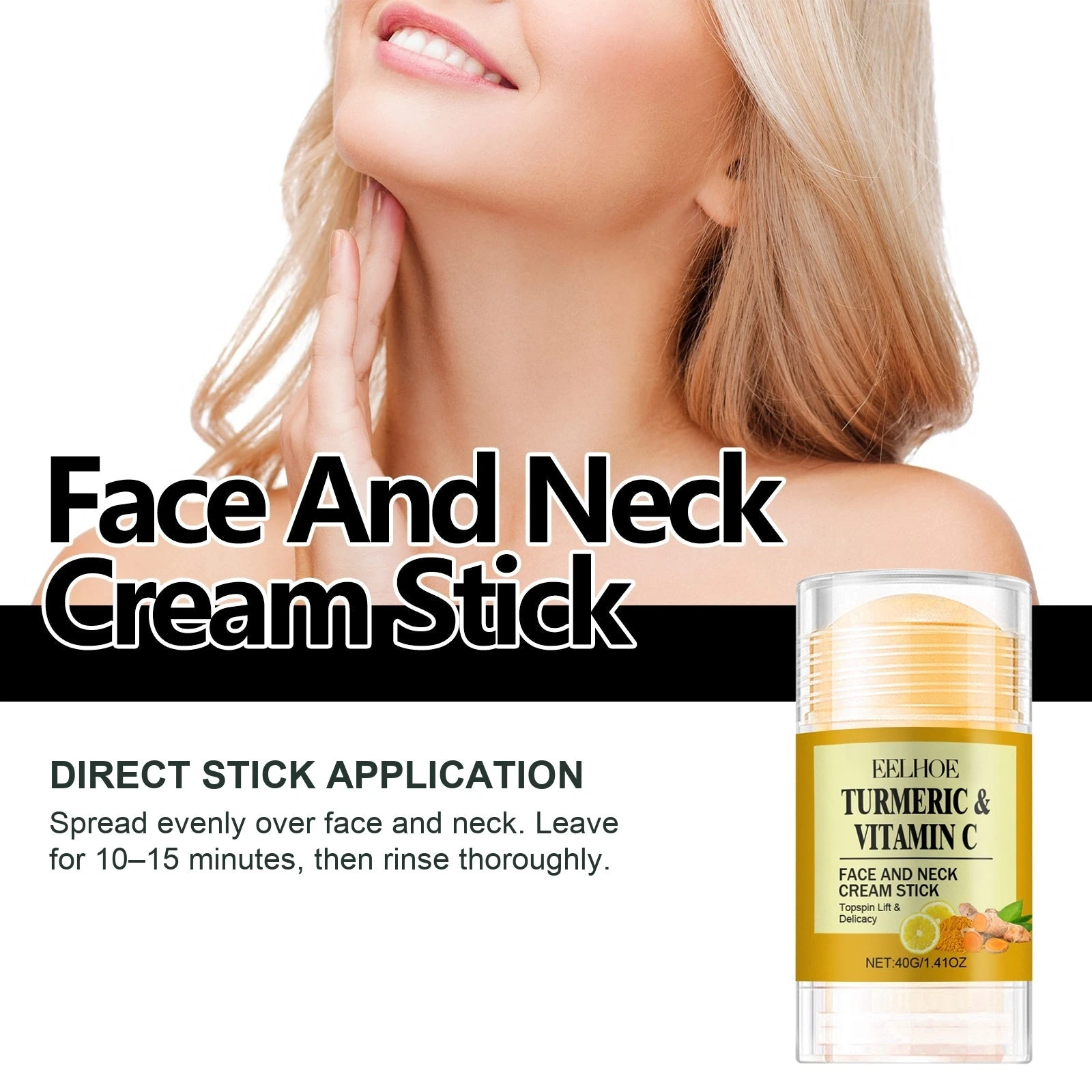 EELHOE Turmeric Clay Mask — Direct-application stick format.