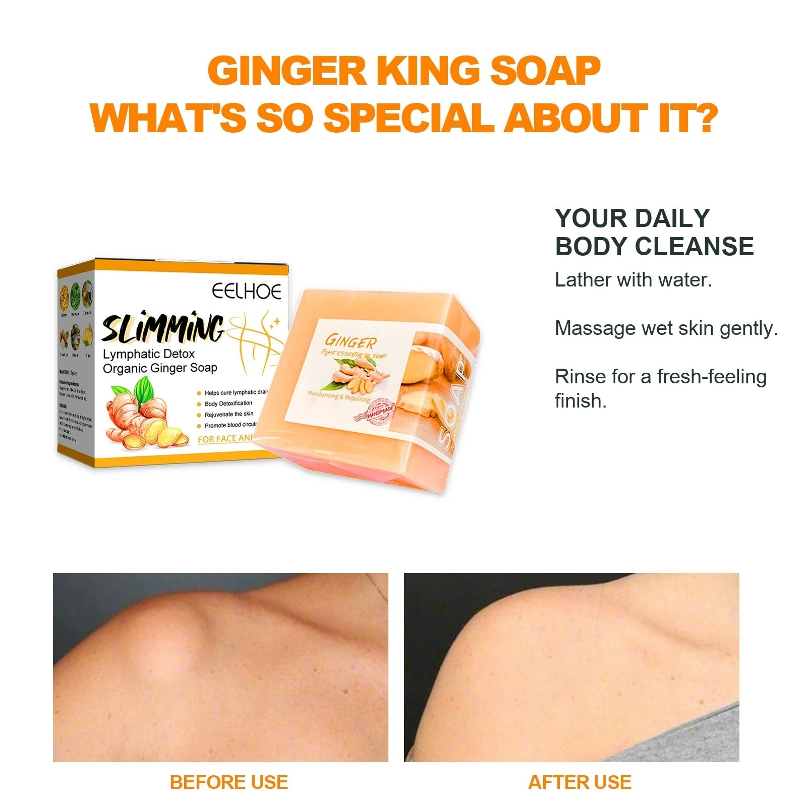 EELHOE Ginger soap cleansing features