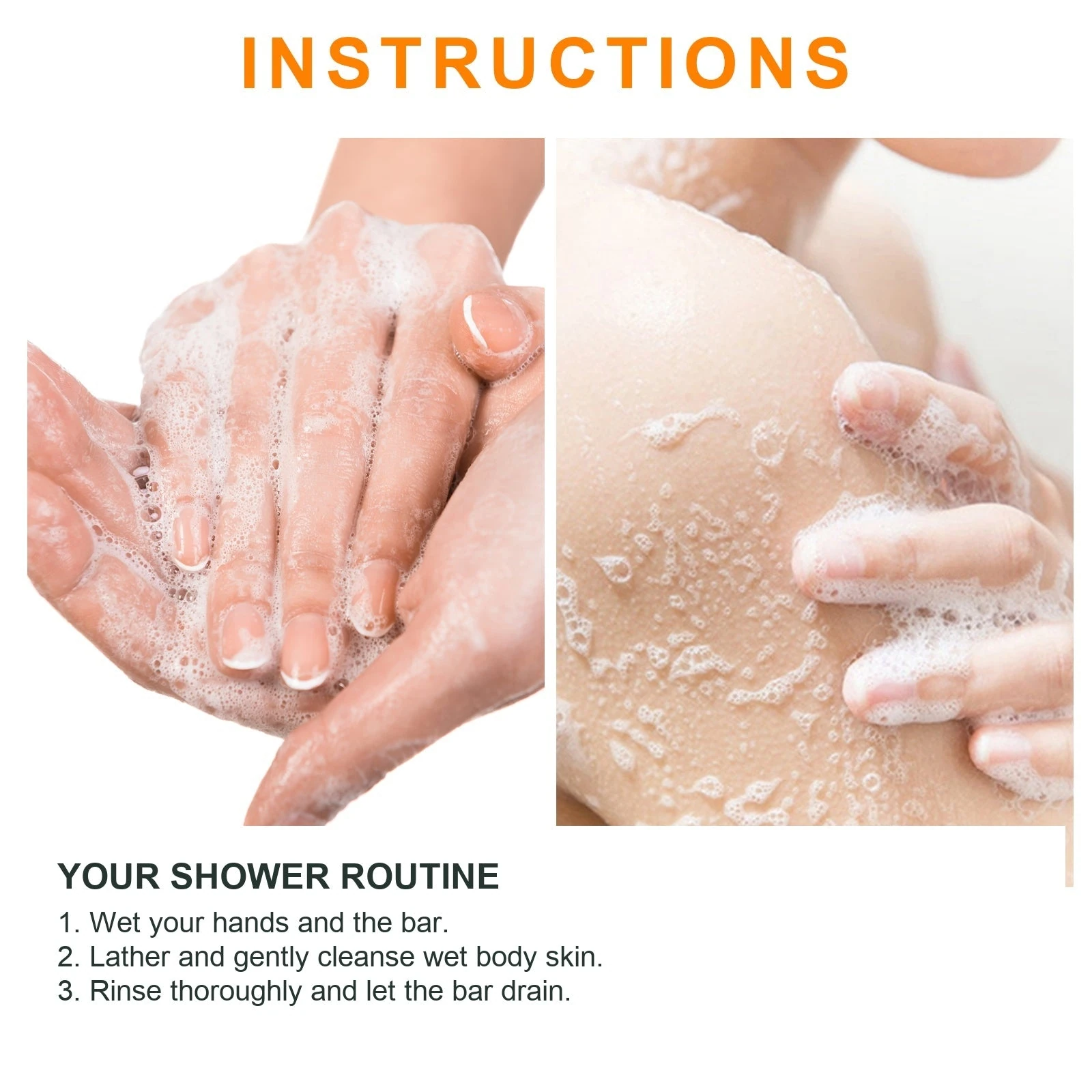 EELHOE Soap application and rinse directions