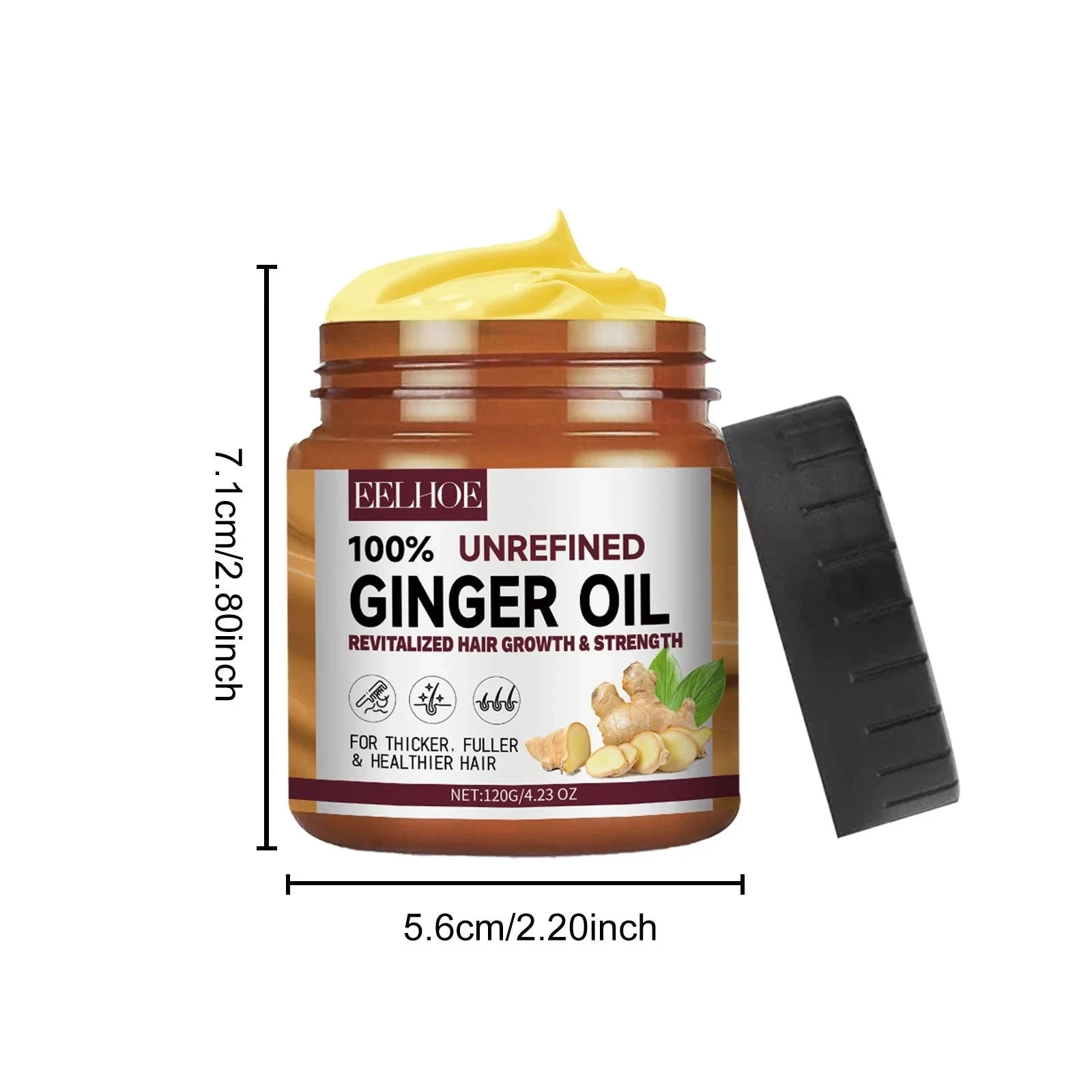 EELHOE Ginger Conditioner — Ginger jar dimensions for judging the format.