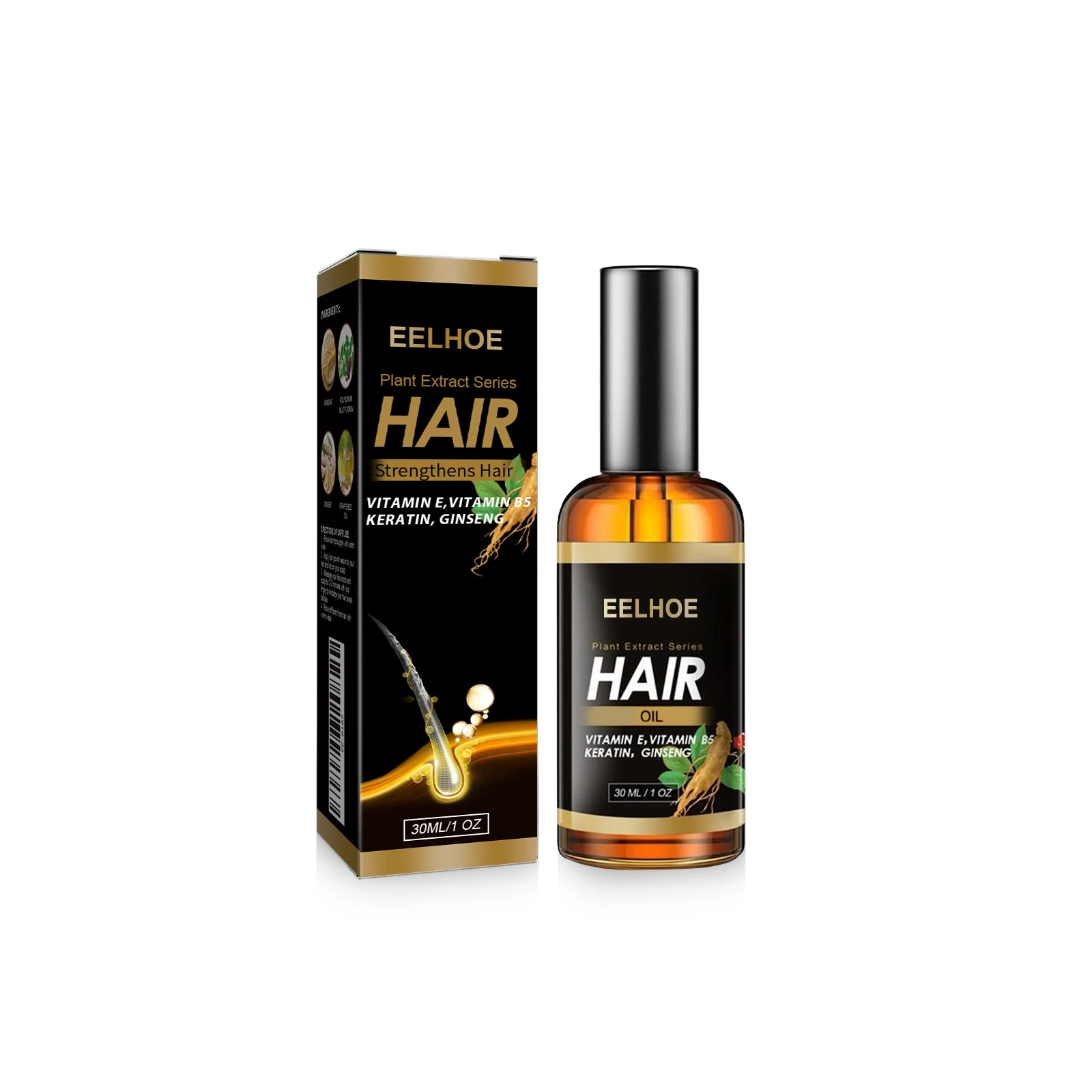 EELHOE Ginger hair oil pump bottle