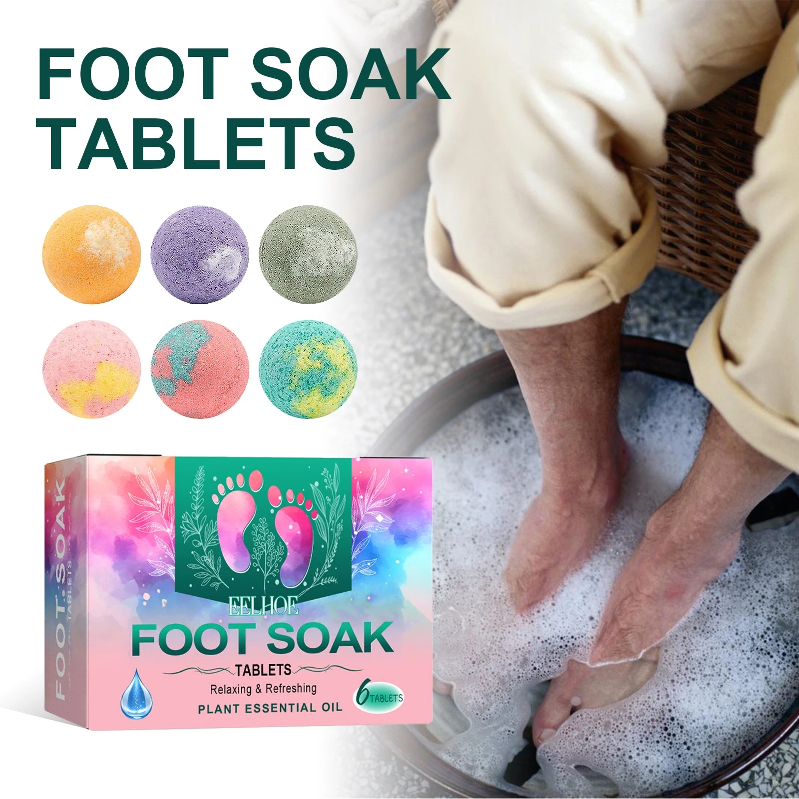 EELHOE Foot bath ball dissolving in basin