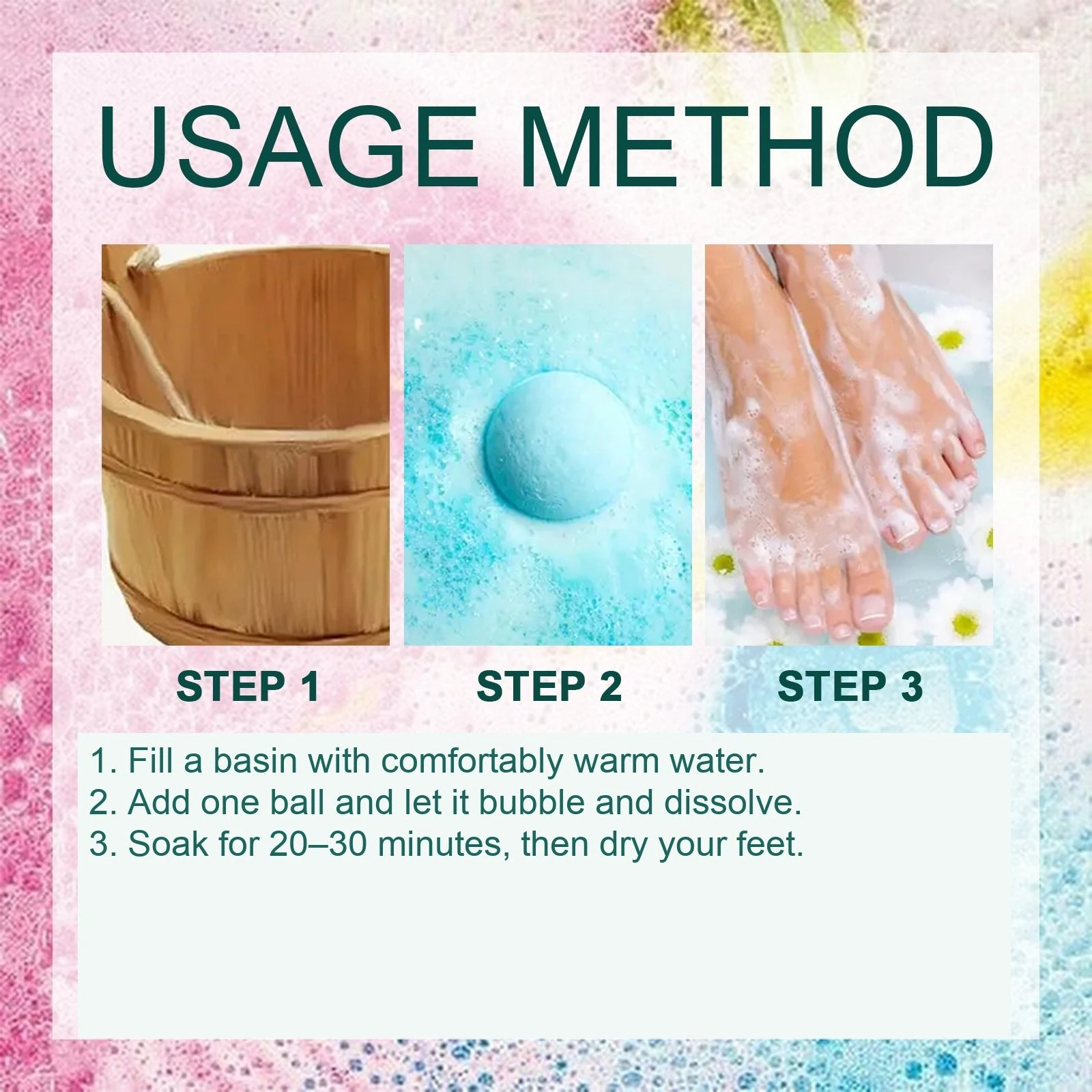 EELHOE Ginger Foot Soak — One ball per bath; soak for 20–30 minutes, then dry thoroughly.