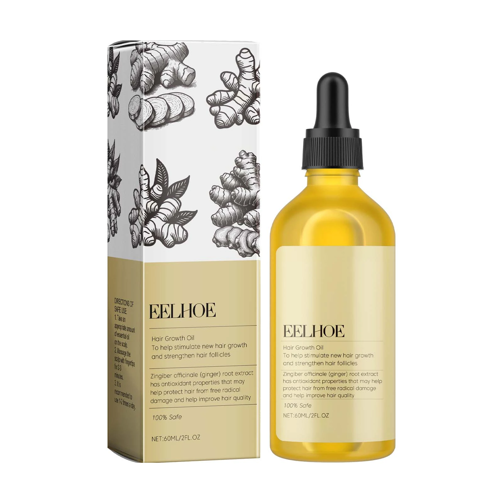 EELHOE Ginger hair oil dropper bottle