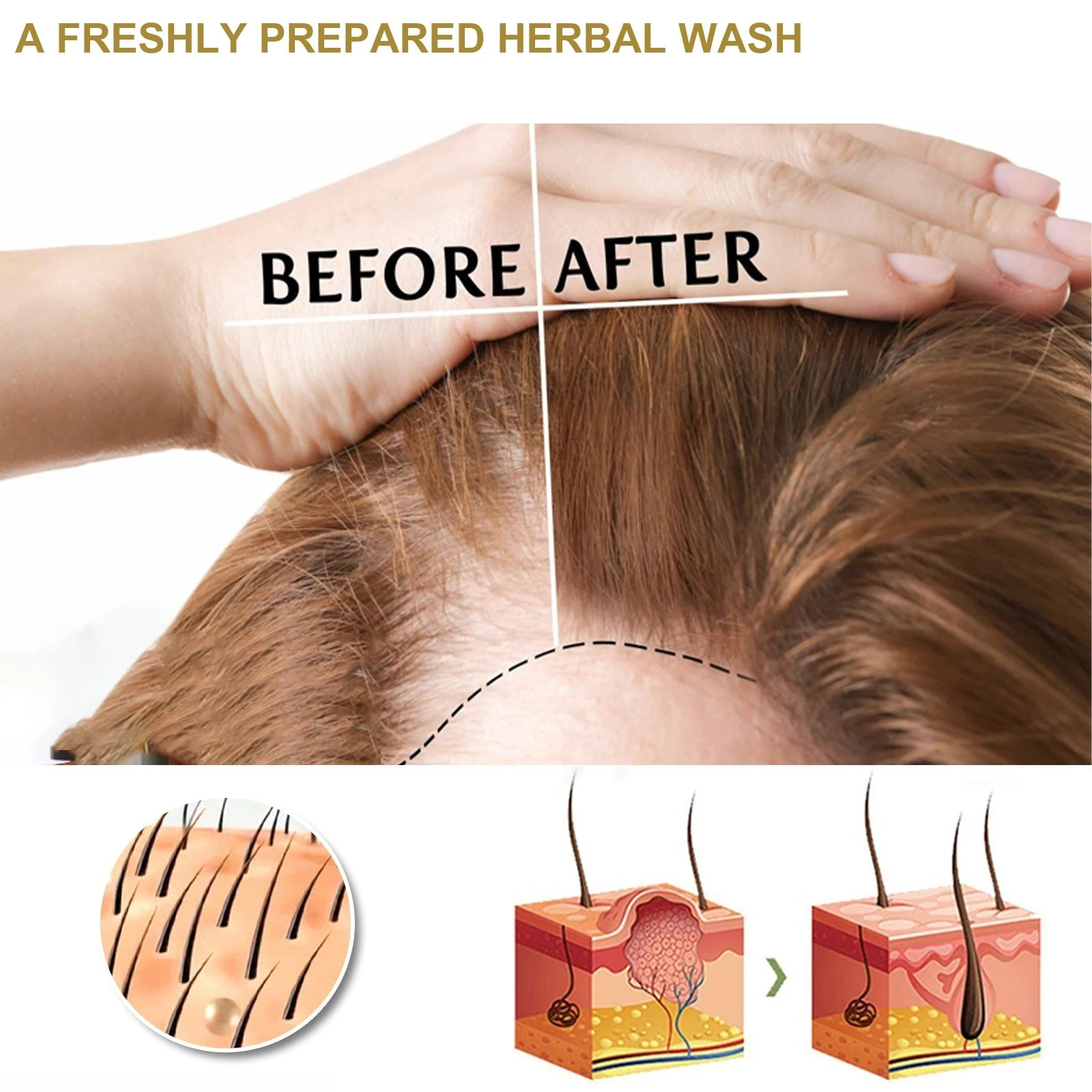 EELHOE Shampoo Powder — Wet the hair before applying the prepared wash.