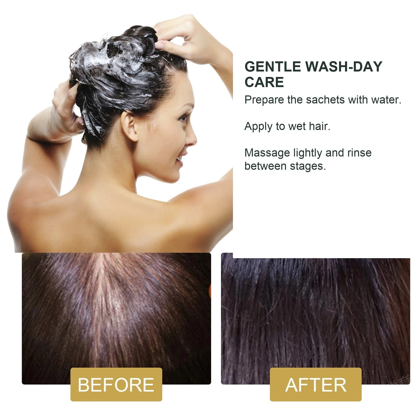 EELHOE Shampoo Powder — Massage gently, allow the directed interval and rinse thoroughly.