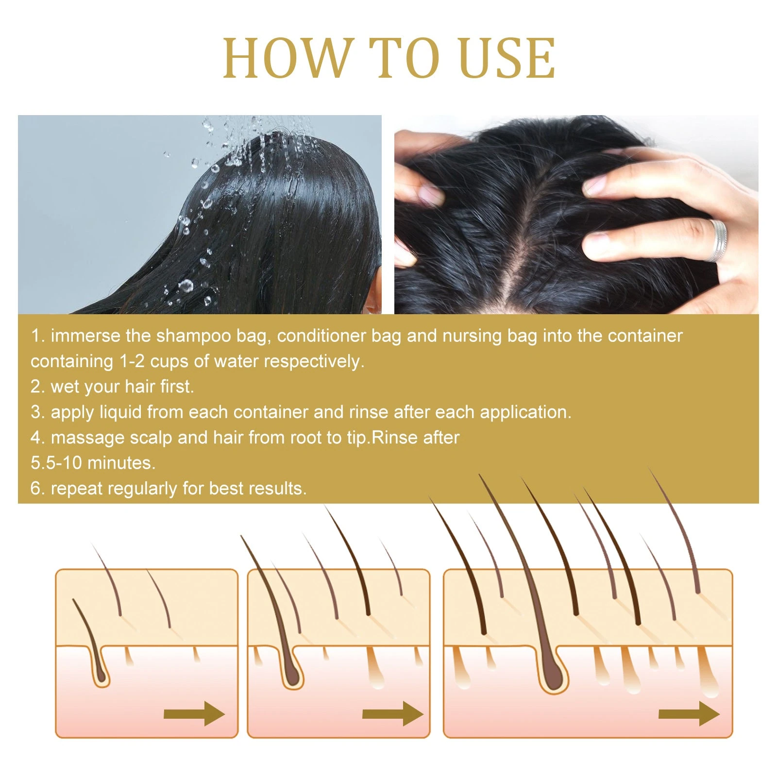 EELHOE Shampoo Powder — Prepare labelled stages separately and rinse between applications.