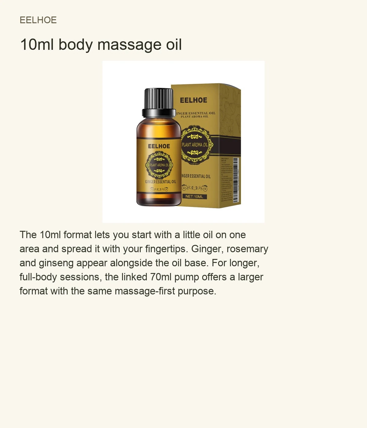 EELHOE 10ml body massage oil