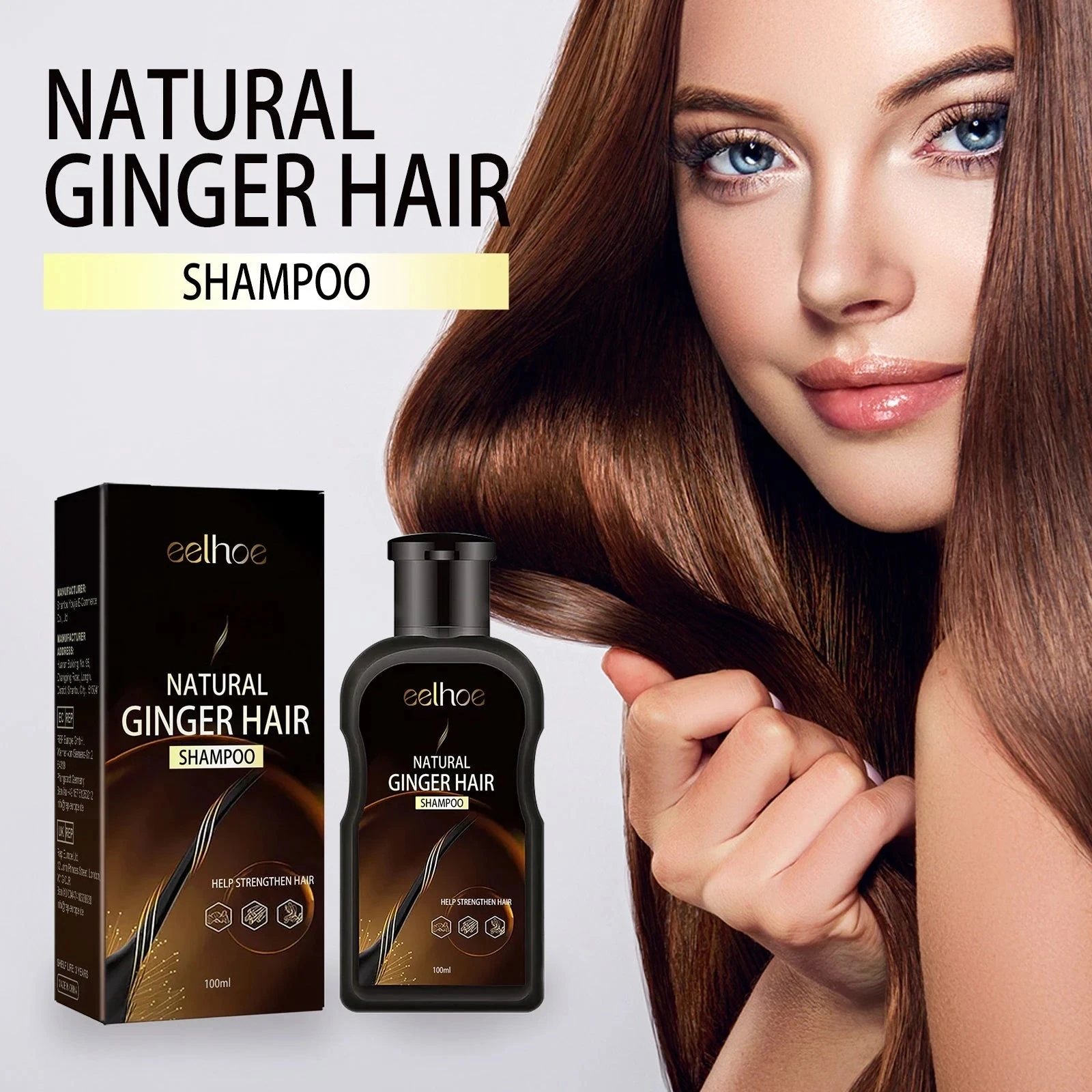 EELHOE Ginger Hair Shampoo — Choose the ginger-and-lemon black-bottle version.