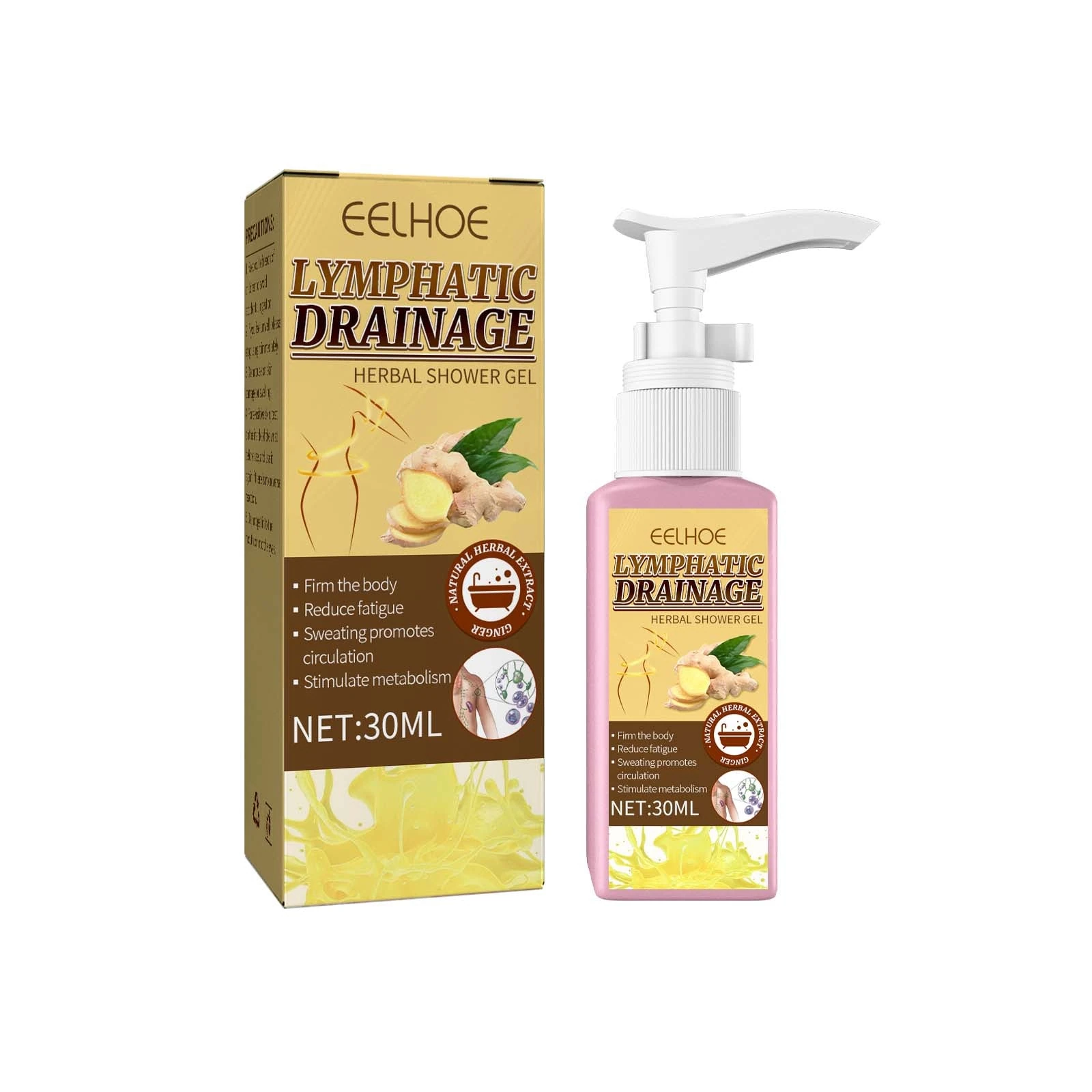 EELHOE 30ml ginger shower gel pump