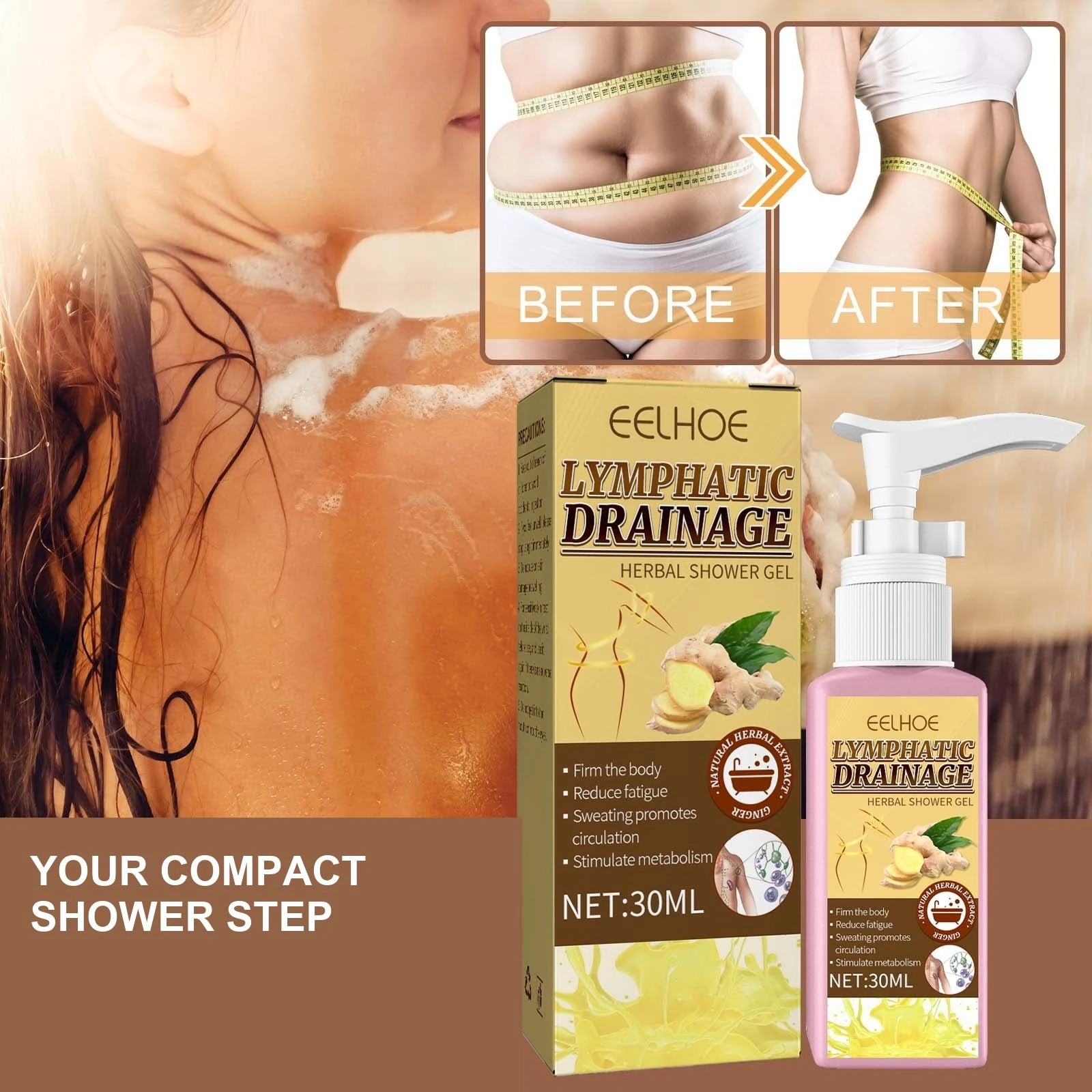 EELHOE Travel Size Body Wash — Rinse away foam before applying separate body moisturizer.