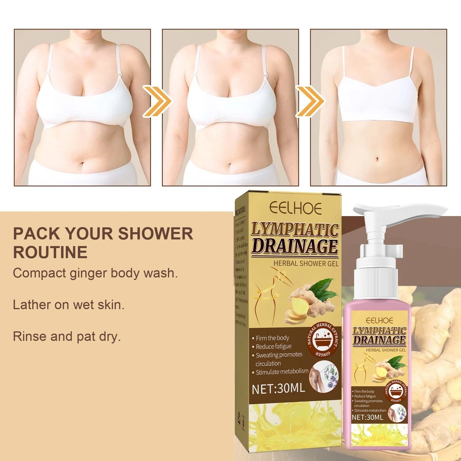 EELHOE Travel Size Body Wash — A small bottle to pack for a short trip or gym shower.