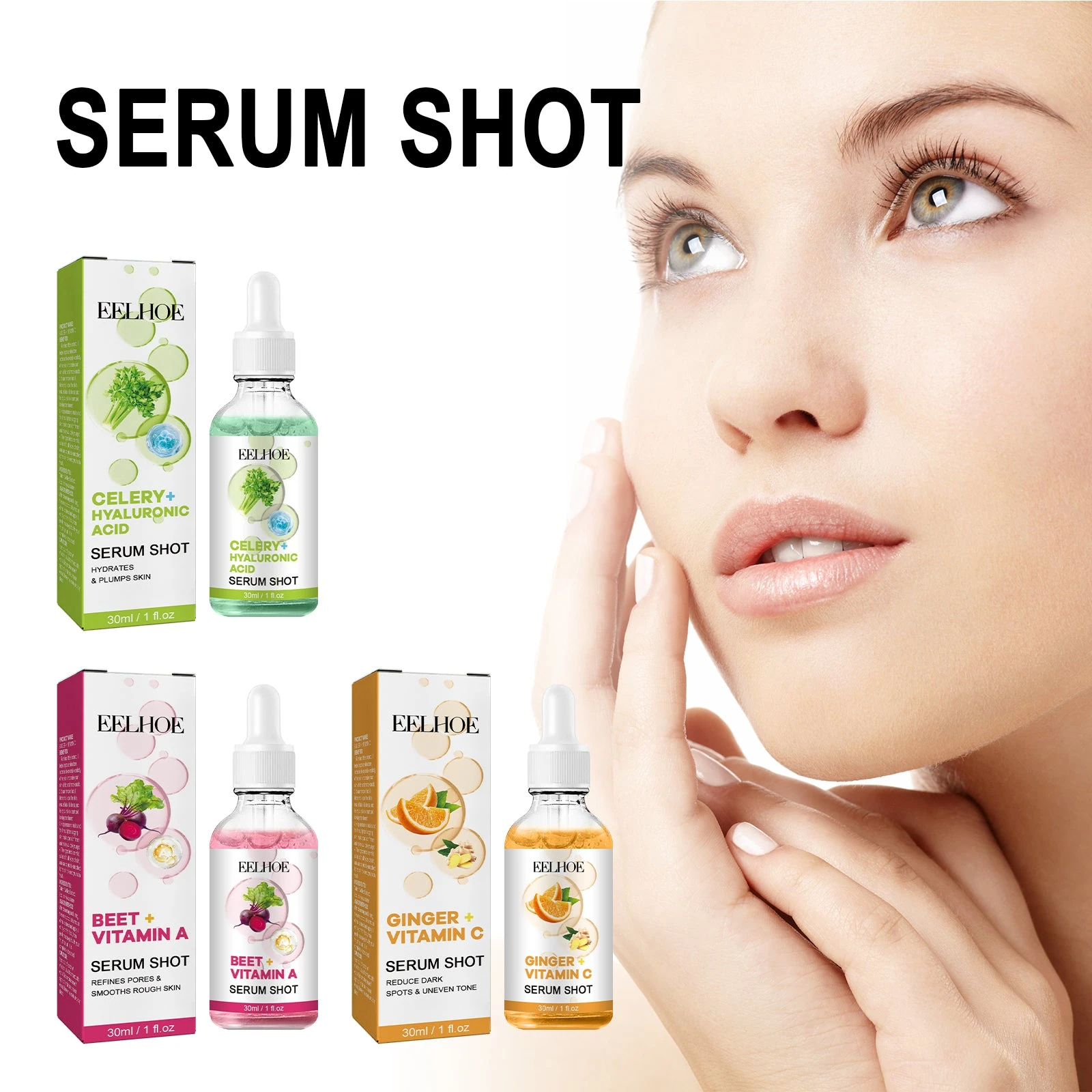 EELHOE Three Serum Shot formulas range photo