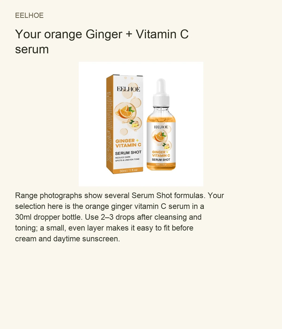EELHOE Your orange Ginger + Vitamin C serum