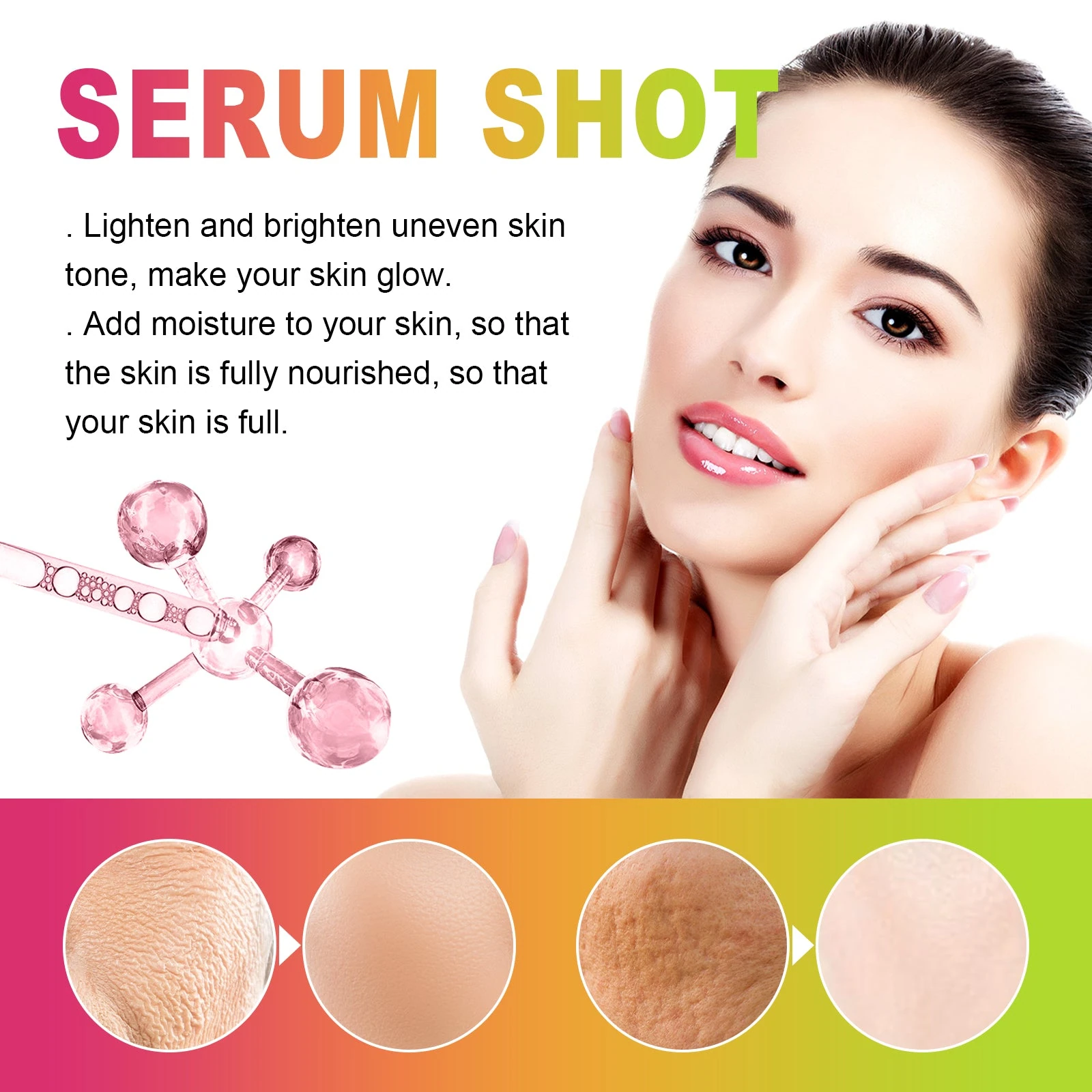 EELHOE Vitamin C Face Serum — Serum care and facial skin-texture illustration.