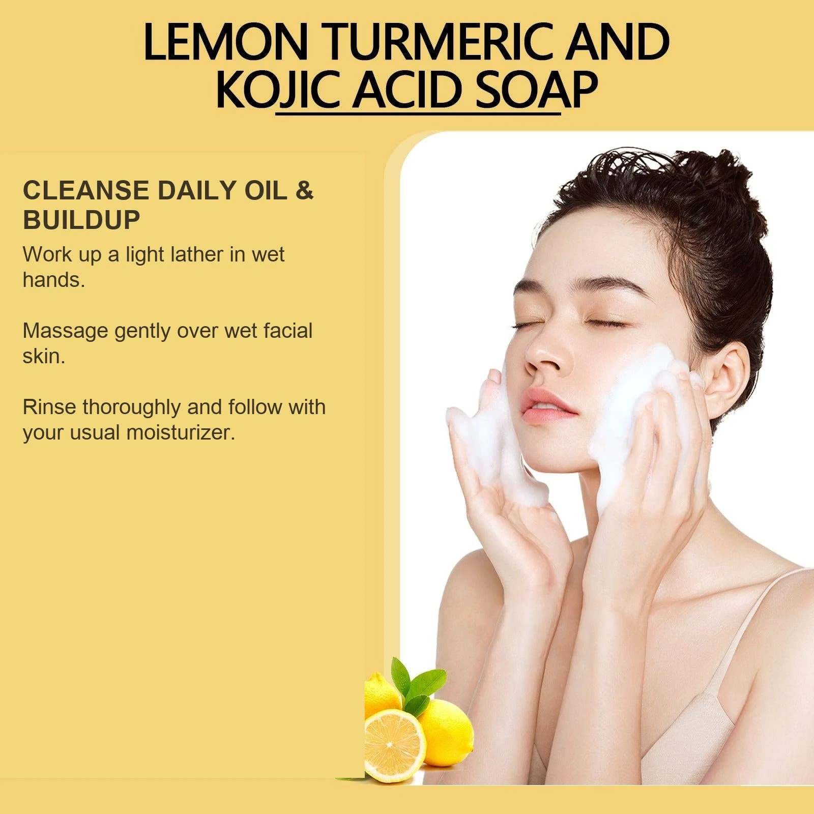 EELHOE Lemon Turmeric Soap — A rinse-off cleansing step for fresh, clean-feeling skin.