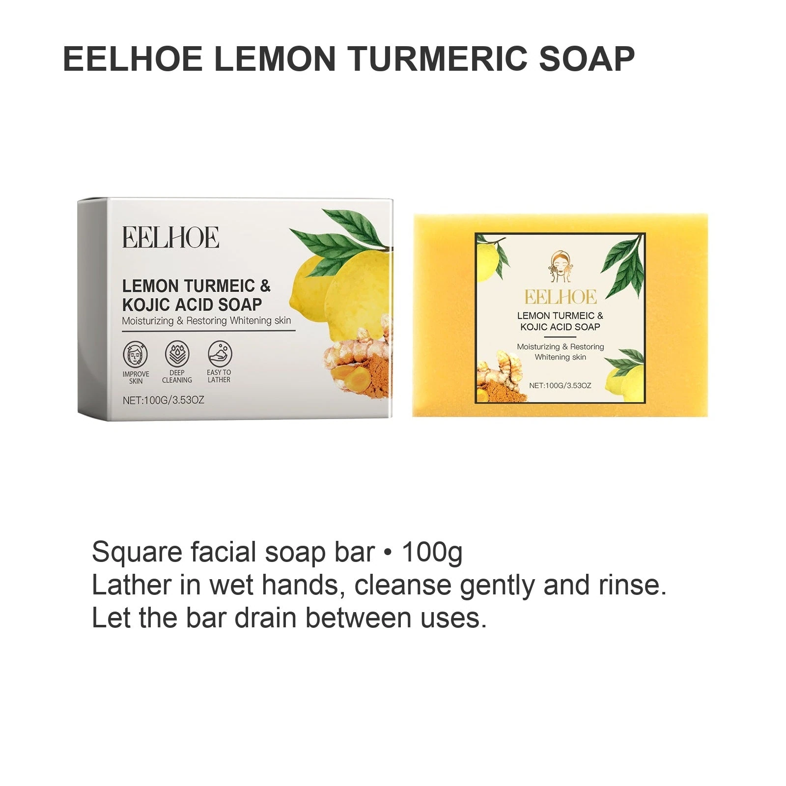 EELHOE Lemon Turmeric Soap — A solid cleanser to keep on a draining soap dish between uses.