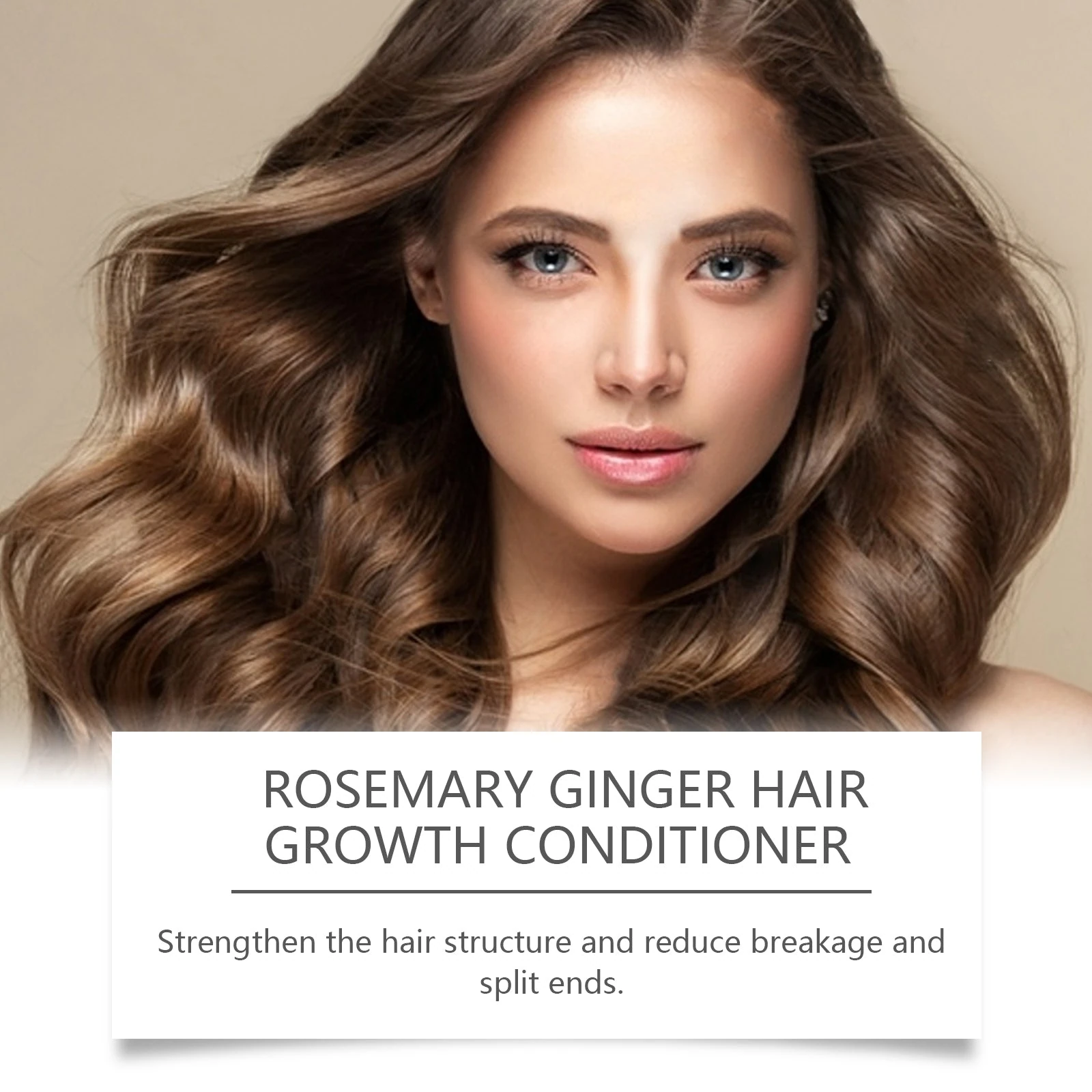 Rosemary ginger conditioner artwork showing curled hair