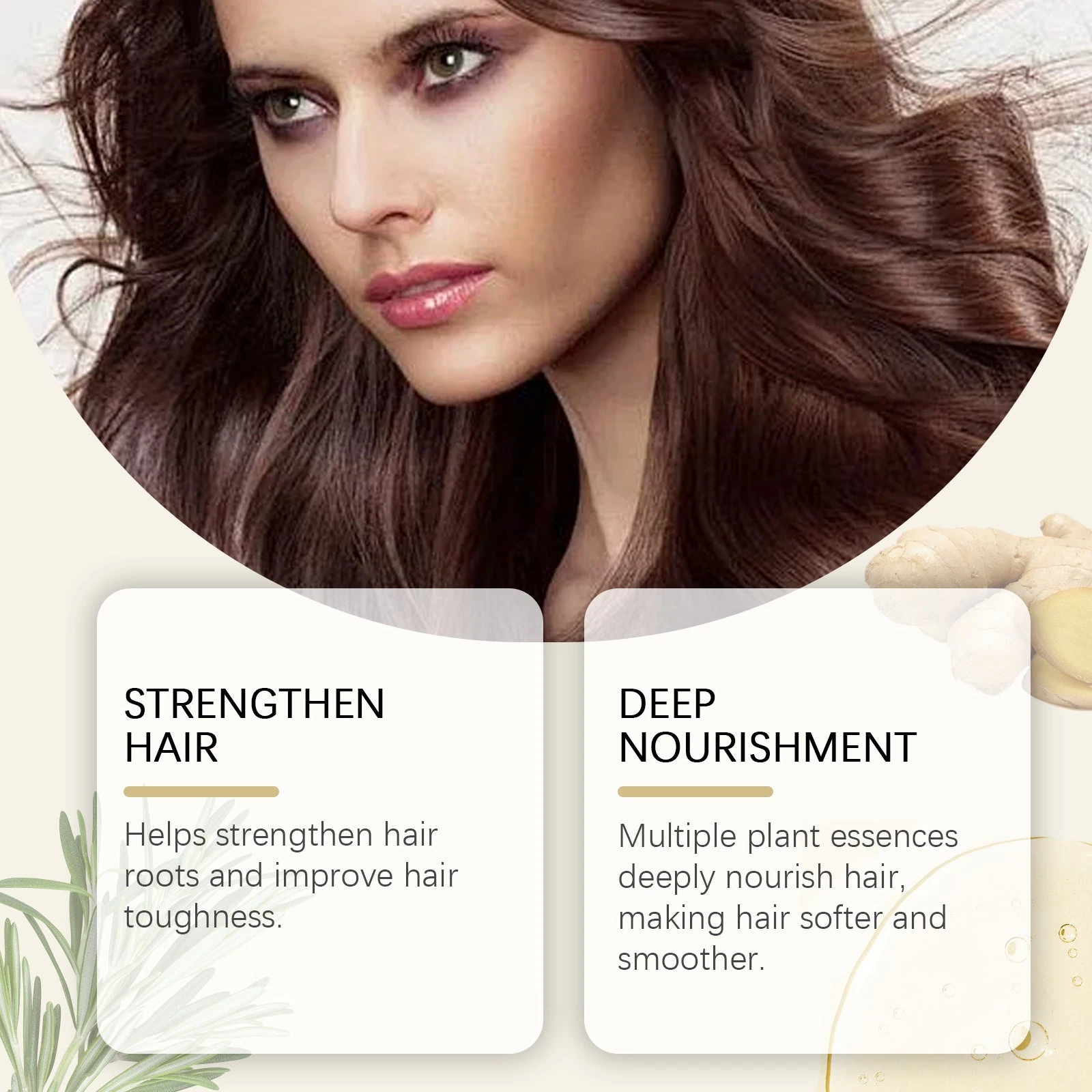 EELHOE Rosemary Hair Oil — Conditioning hair-care illustration.