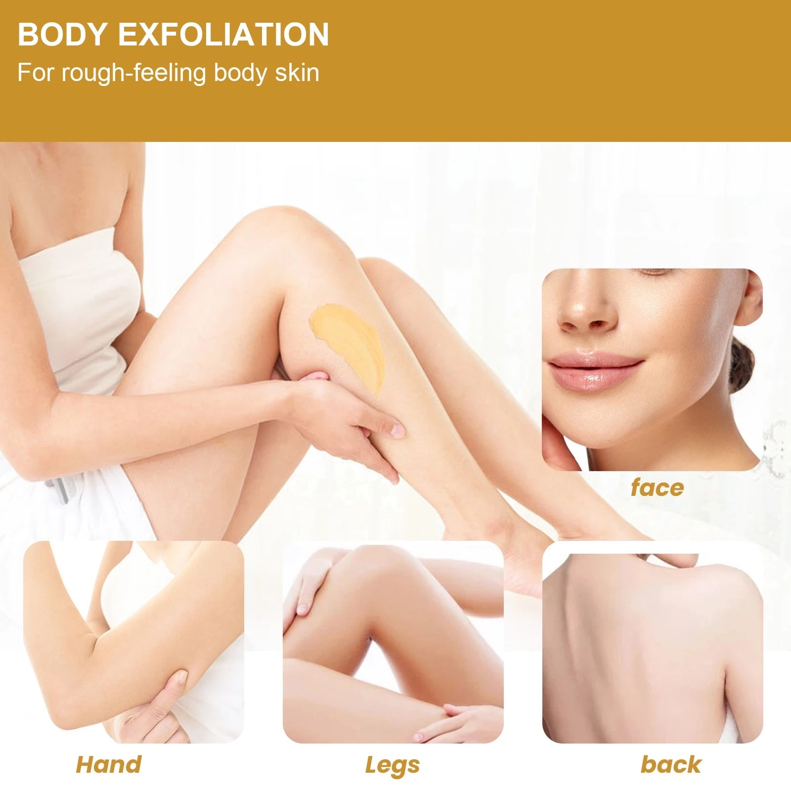 Turmeric scrub artwork showing body application areas