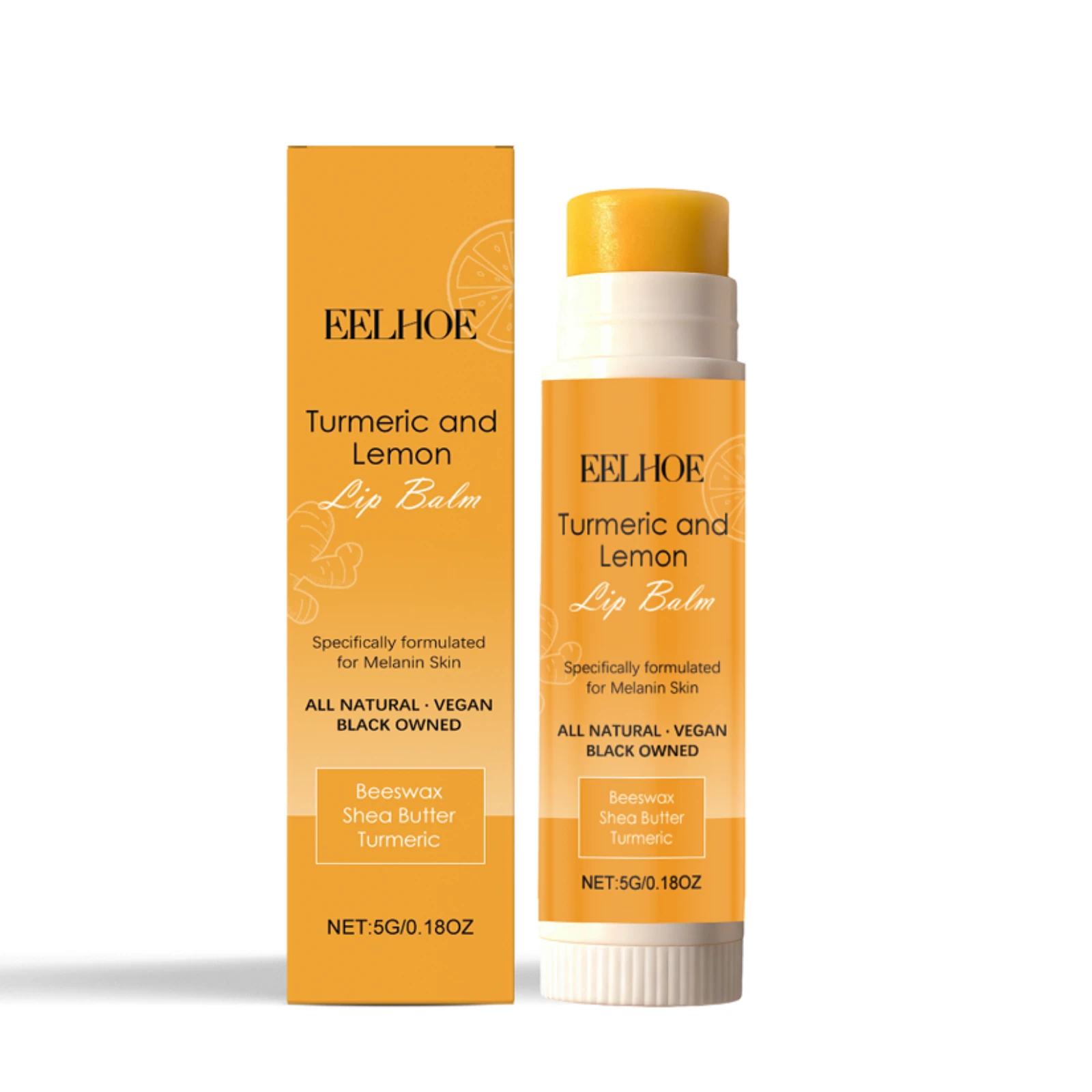EELHOE Turmeric and Lemon Lip Balm with Shea Butter – 5g — original product packaging
