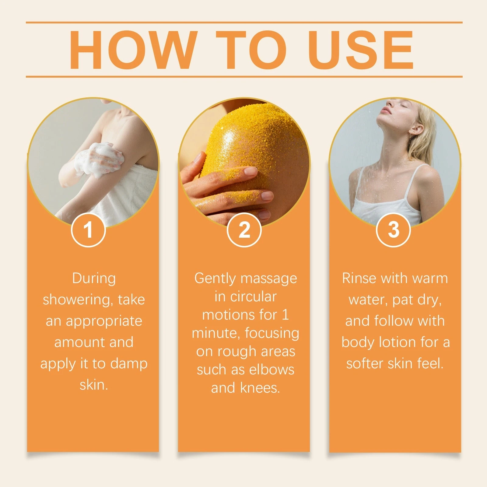 EELHOE Turmeric Brightening Scrub for Body – 120g — product, ingredients or application detail 3