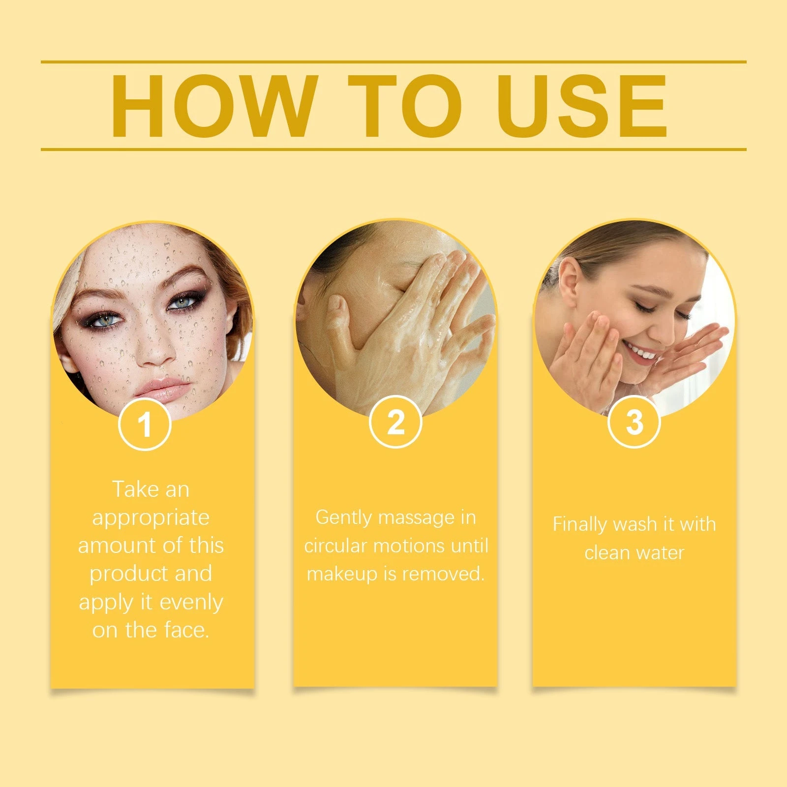 Jelly cleanser directions: apply, massage gently and rinse with clean water