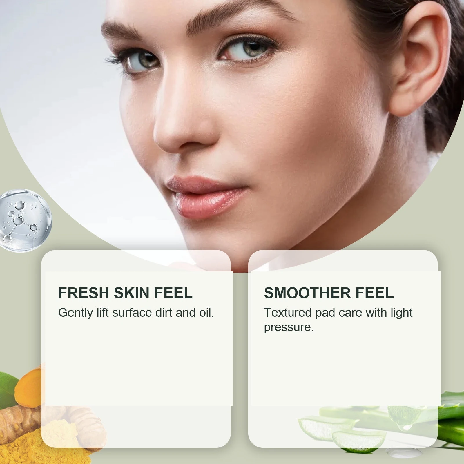 EELHOE Turmeric Face Pads — Facial surface-texture care artwork.
