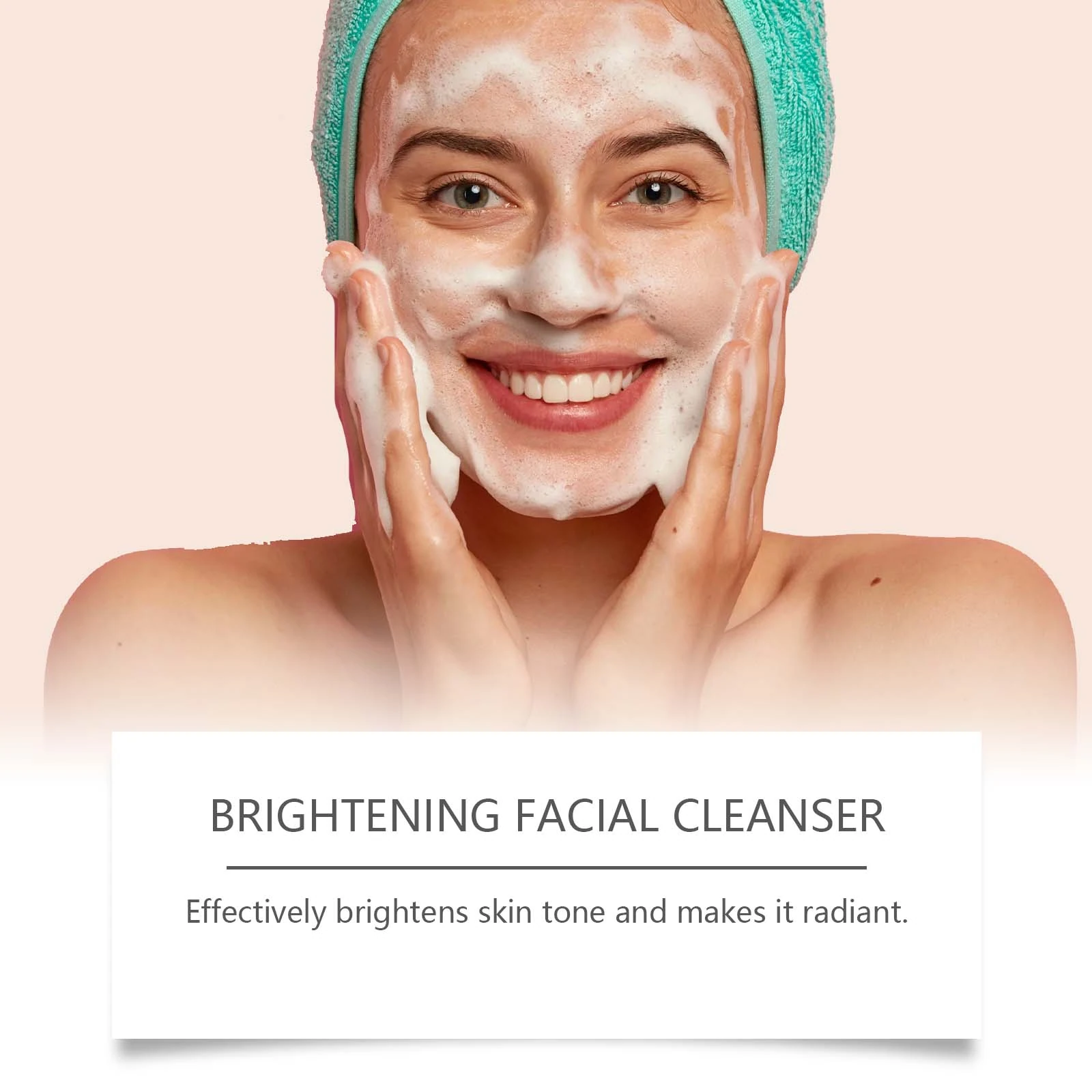 Model washing the face with cleansing foam