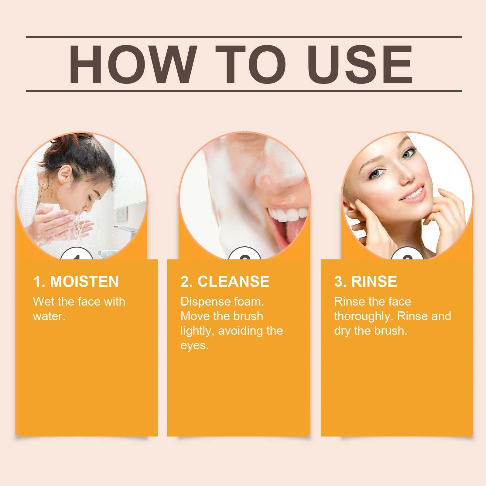 EELHOE Turmeric Face Wash — Moisten the face, brush foam gently and rinse.