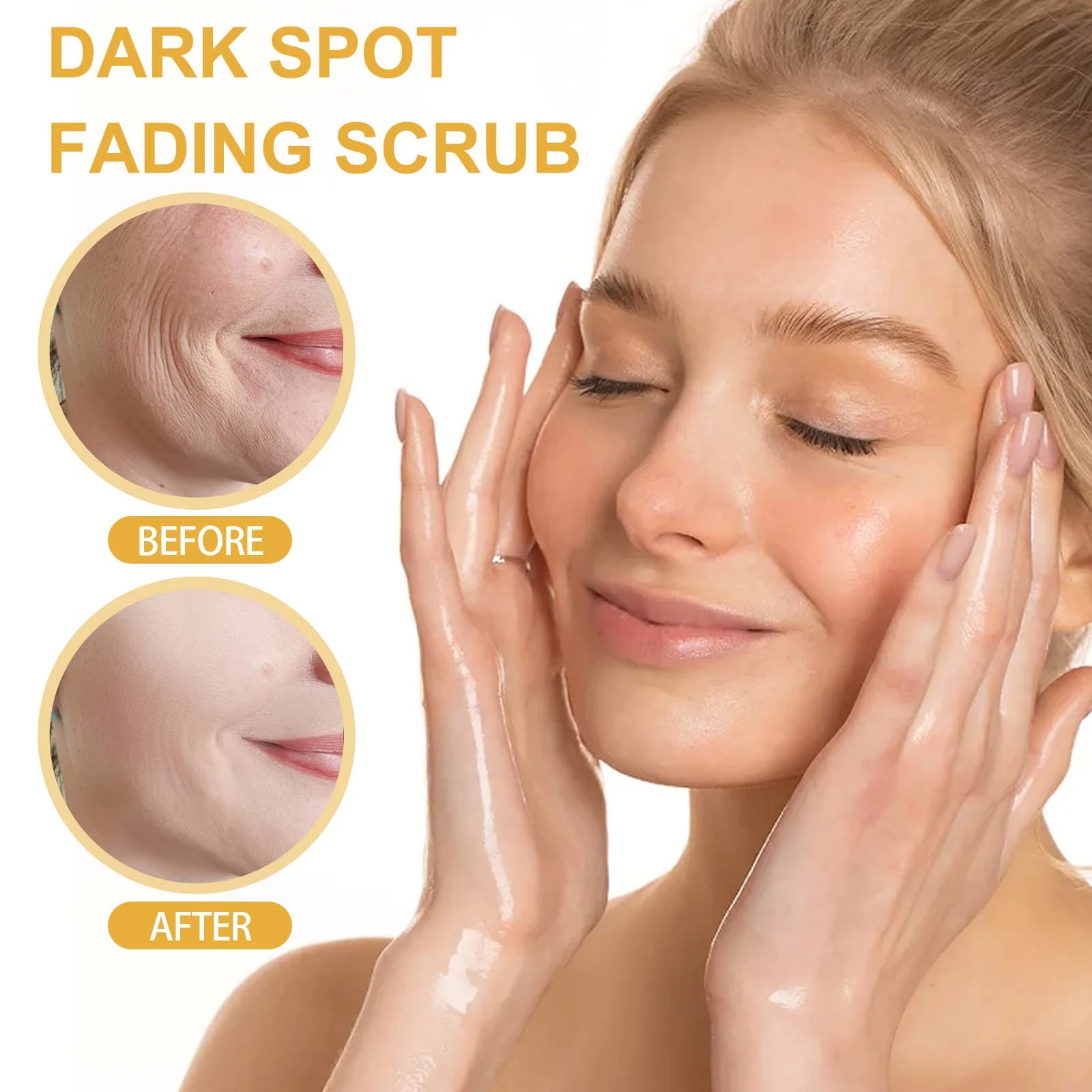 EELHOE Turmeric Facial Scrub — A light massage works the exfoliating grains over wet facial skin.