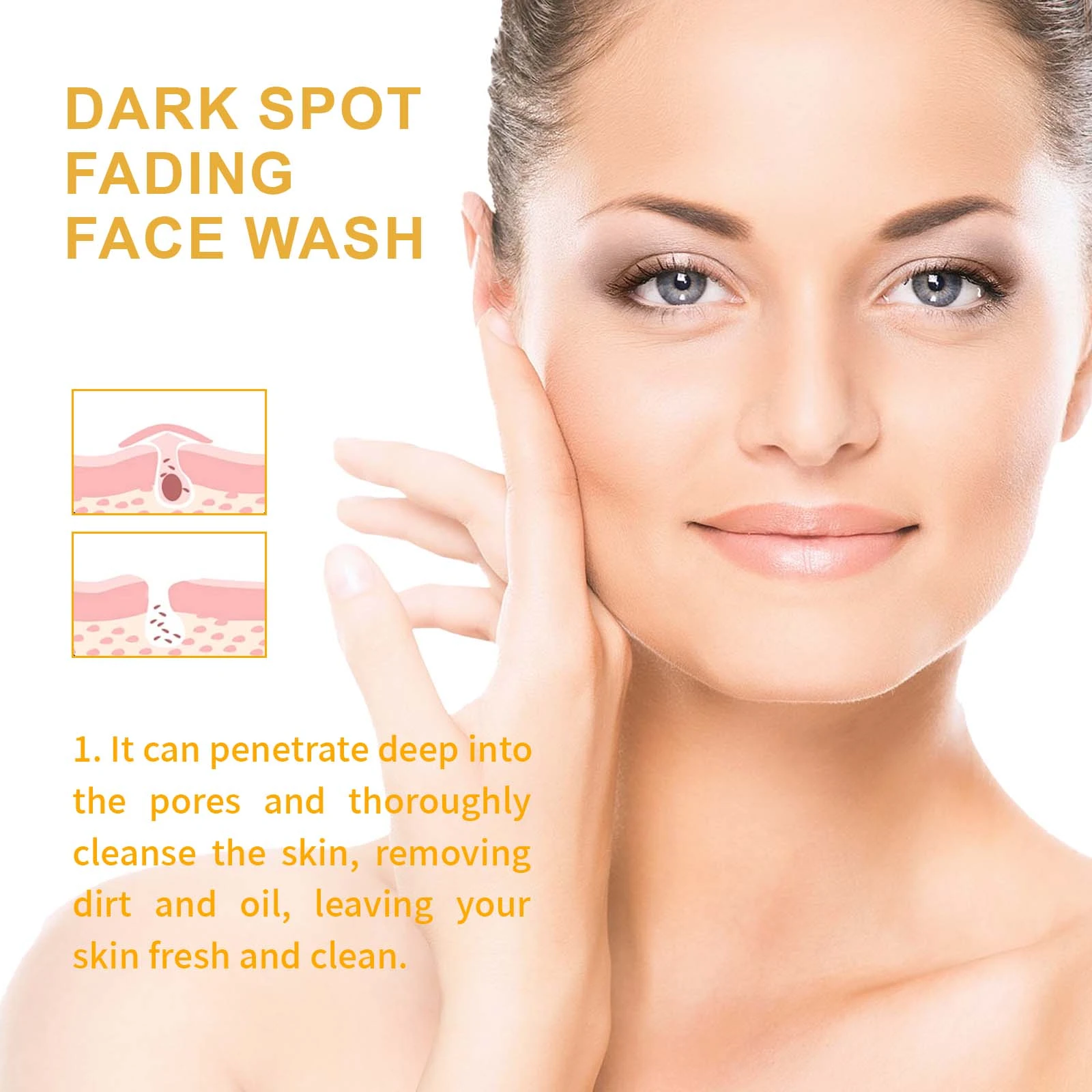 EELHOE Turmeric Face Wash — Facial cleansing and skin-surface illustration.