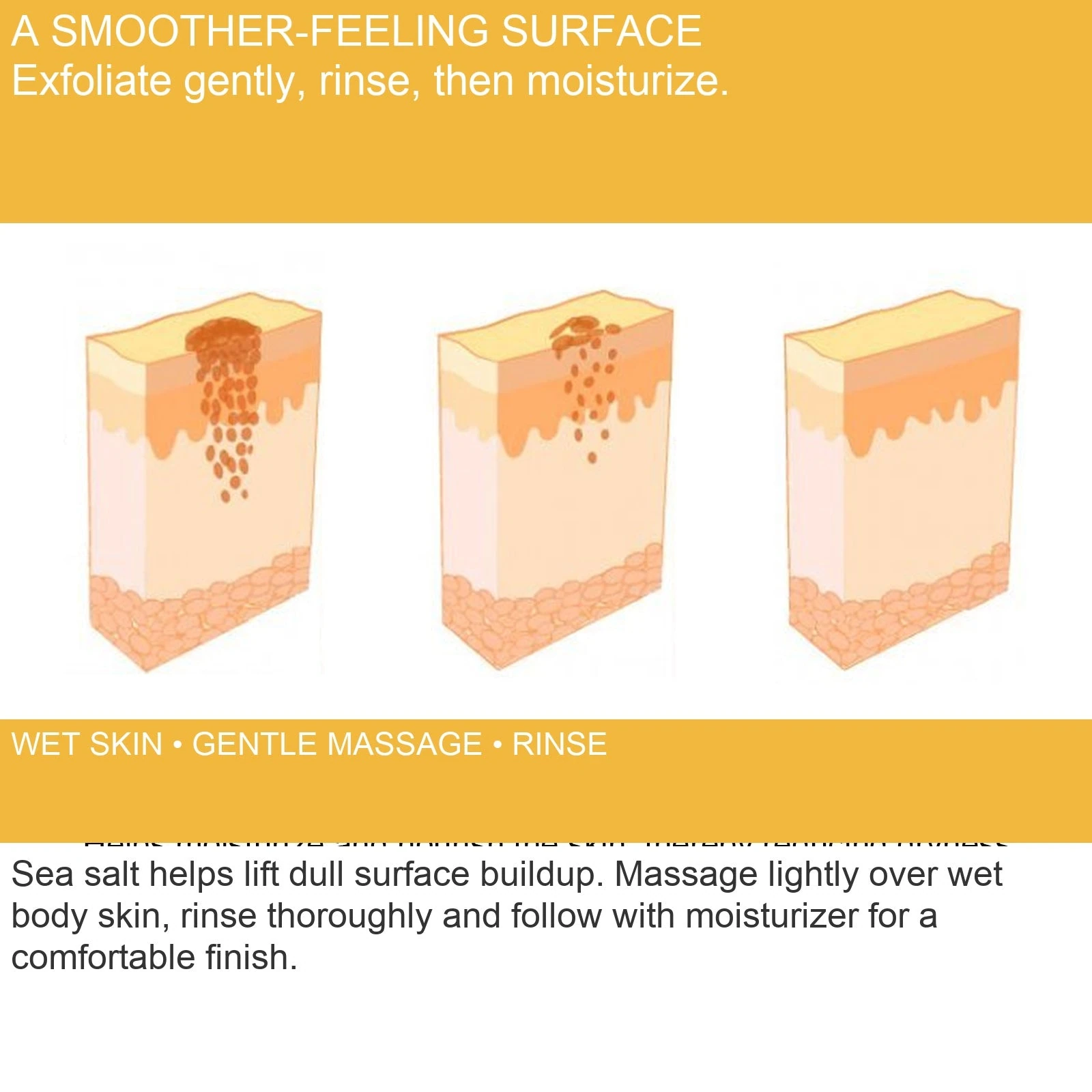 EELHOE Sea Salt Body Scrub — Wet skin, light pressure and a thorough rinse come before moisturizer.