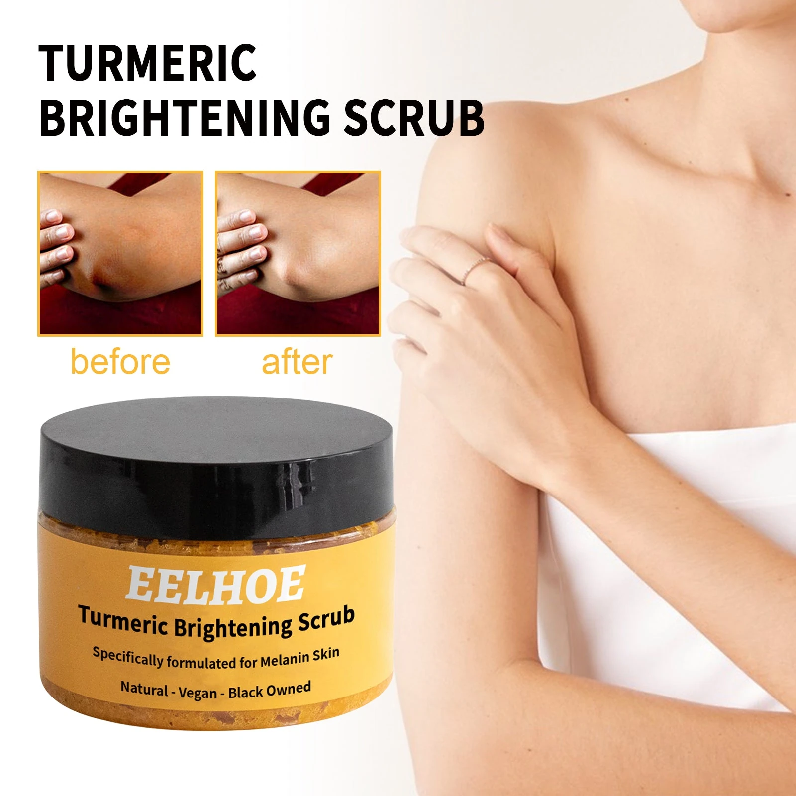 EELHOE Sea Salt Body Scrub — Focus on rough-feeling body areas with gentle exfoliation.