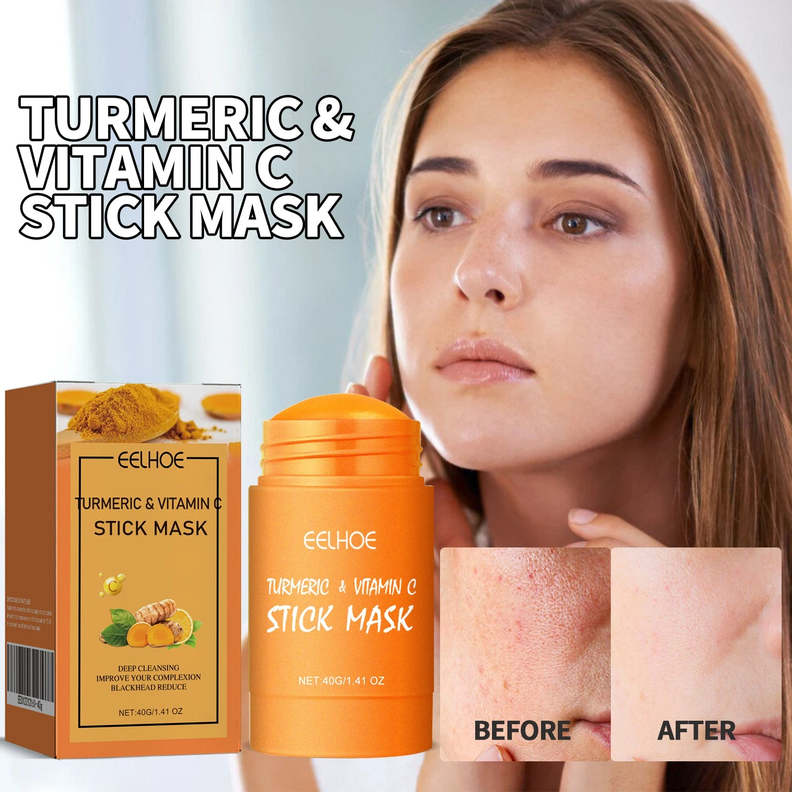 EELHOE Clay Mask Stick — Clay mask product and facial skin-care photography.