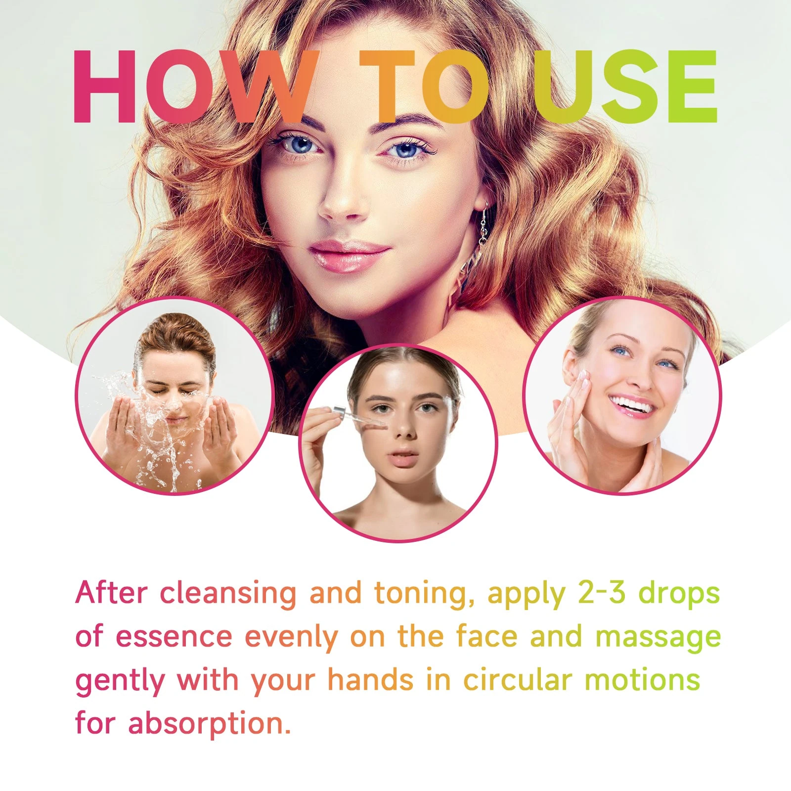 EELHOE Vitamin C Face Serum — After cleansing and toner, apply 2–3 drops and massage in.
