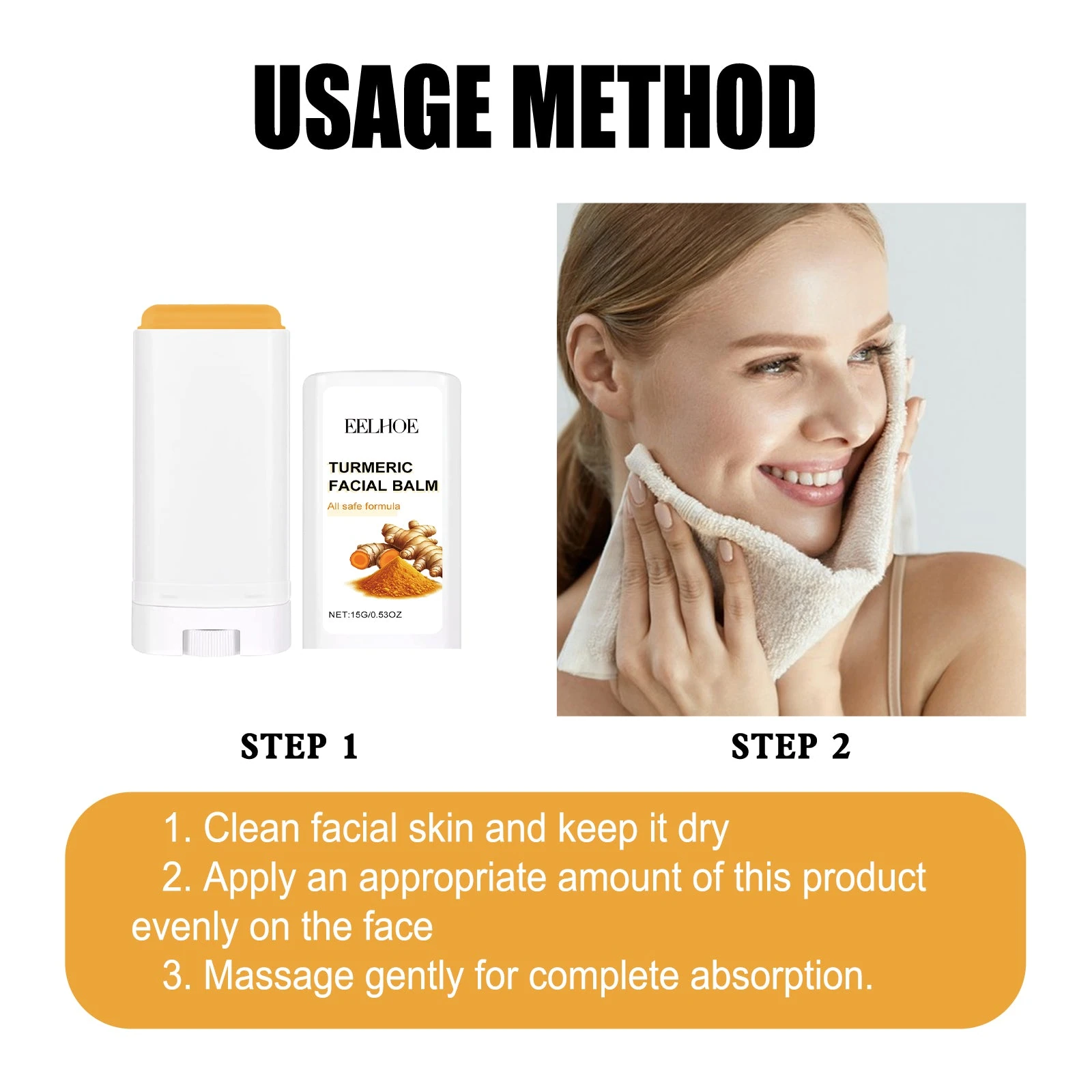 EELHOE Face Balm Stick — Apply on clean, dry facial skin and massage in.