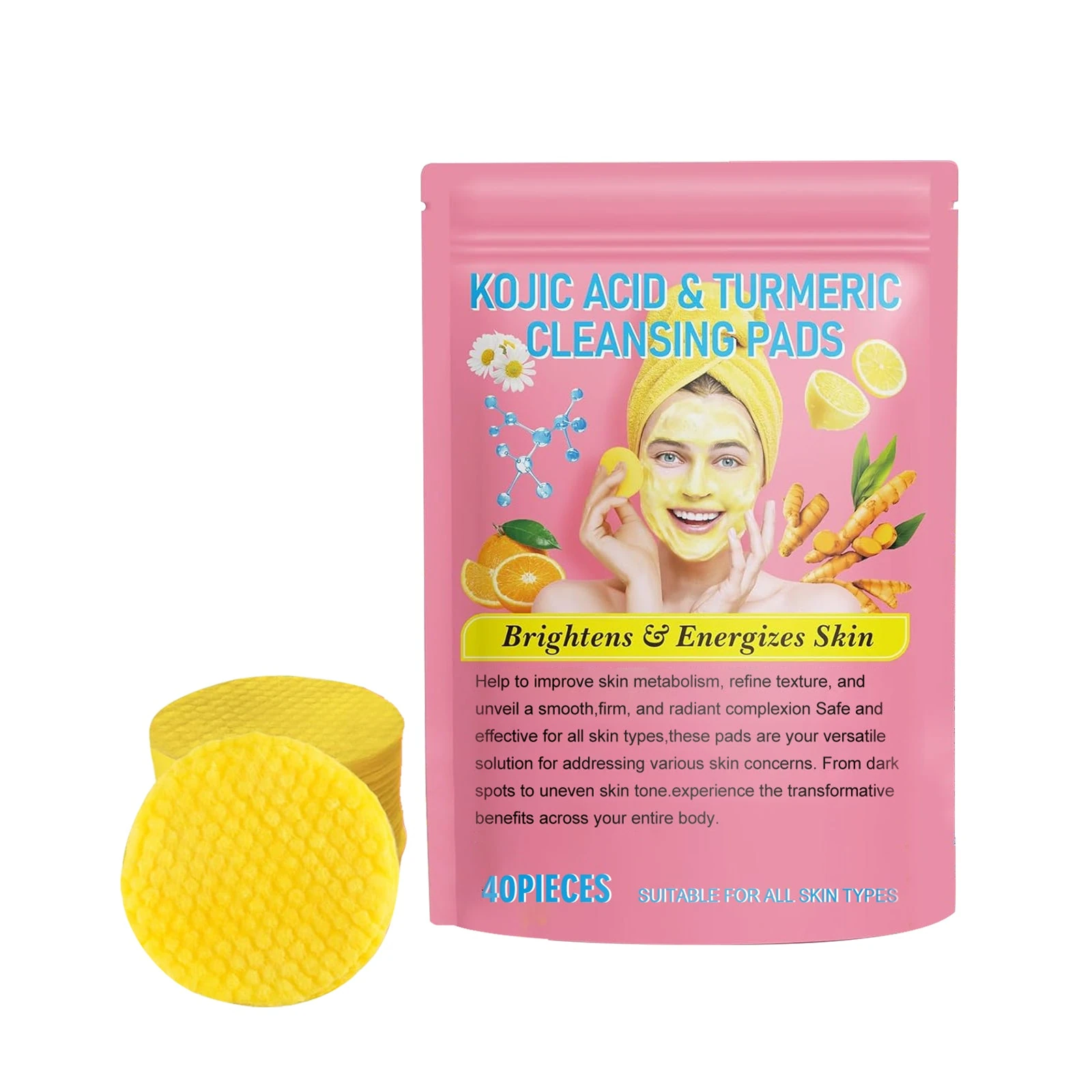 EELHOE Turmeric Cleansing Pads — Alternate pink pouch artwork included in the product gallery.