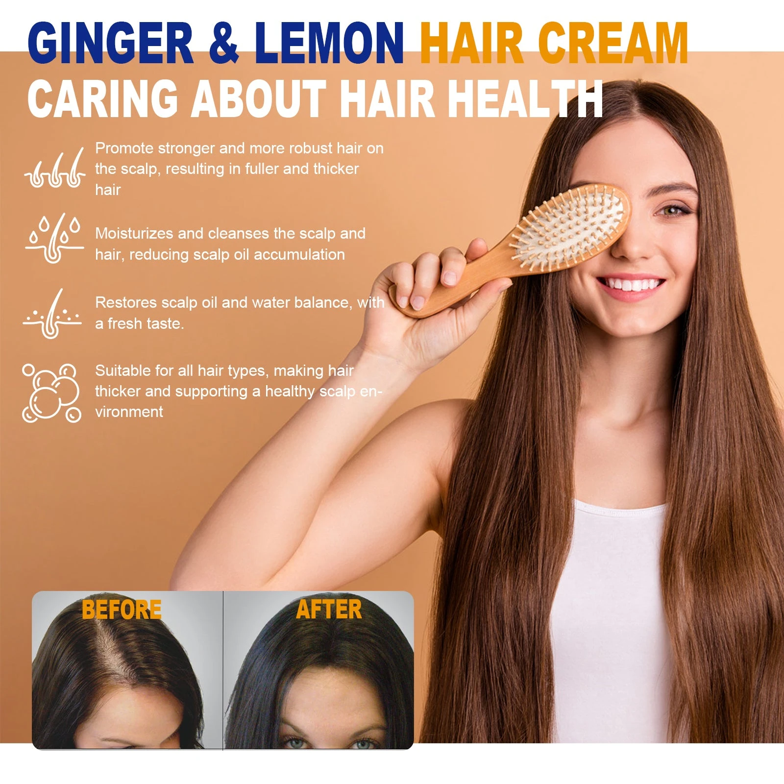 EELHOE Cream Shampoo — hair-care artwork with scalp comparison photographs.