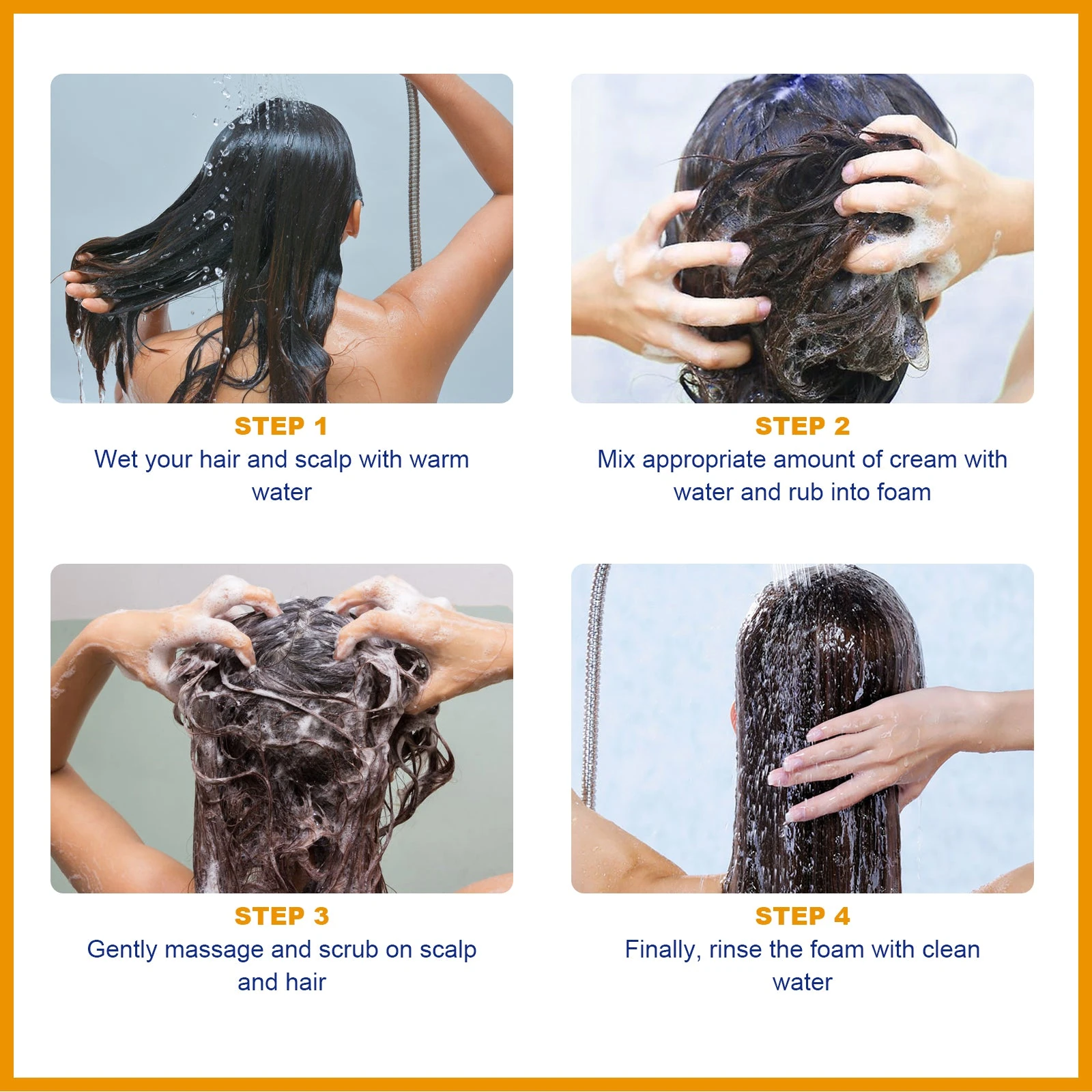 EELHOE Cream Shampoo — Wet hair, lather the cream, massage and rinse thoroughly.